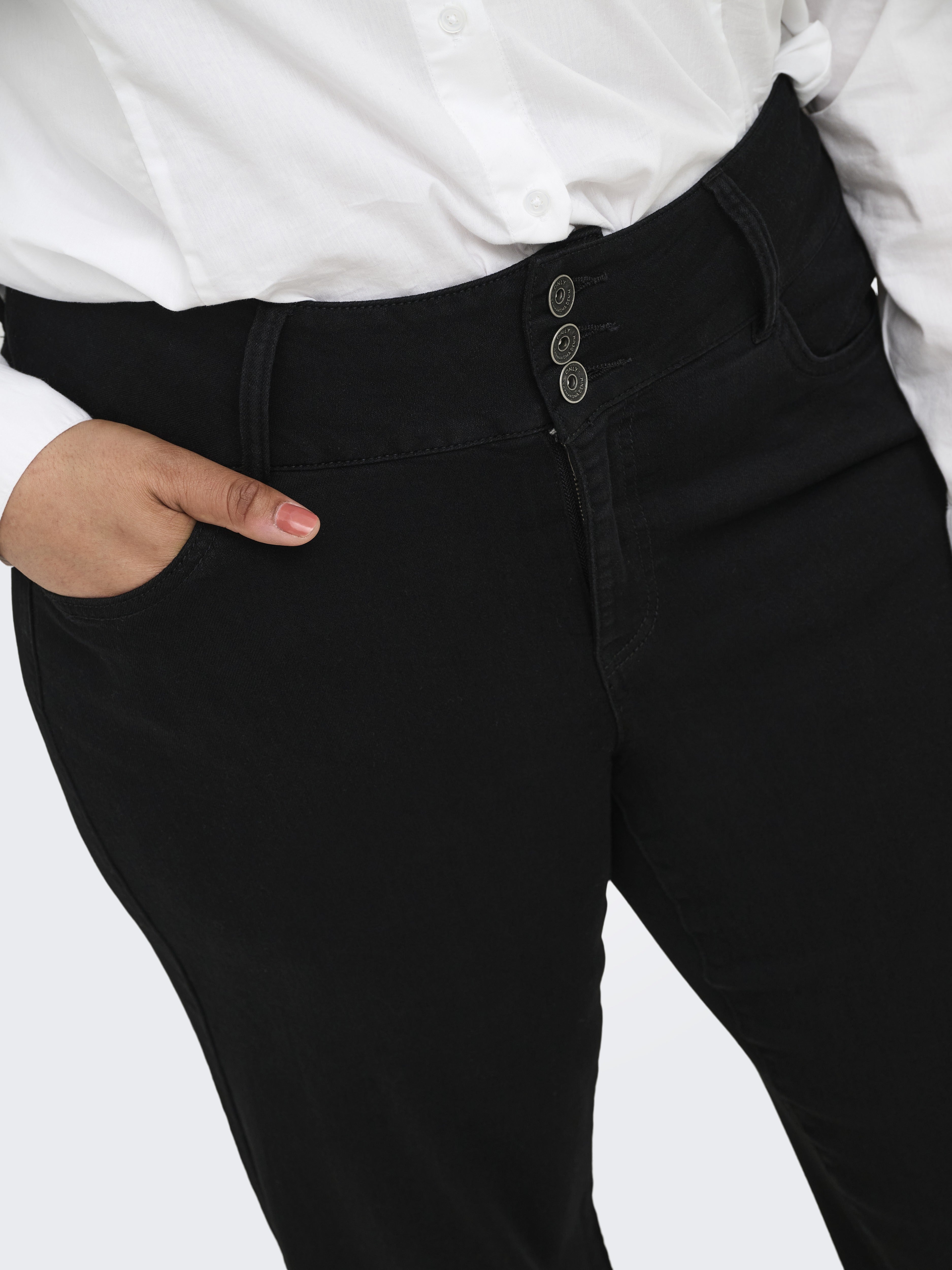 Only Caramkoma Damen Jeans Black Denim