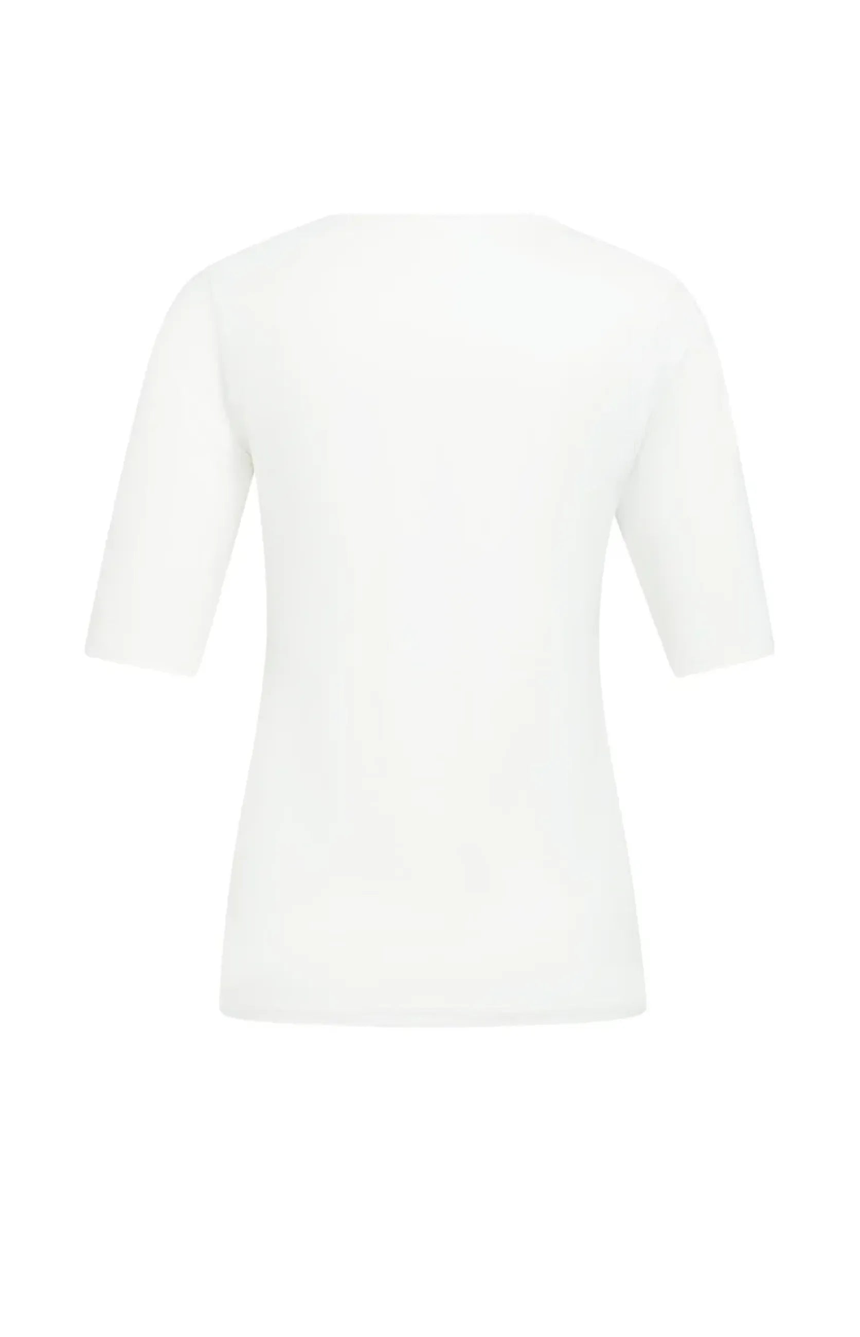 Einfaches T-Shirt mit rundem V-Ausschnitt und halblangen Ärmeln