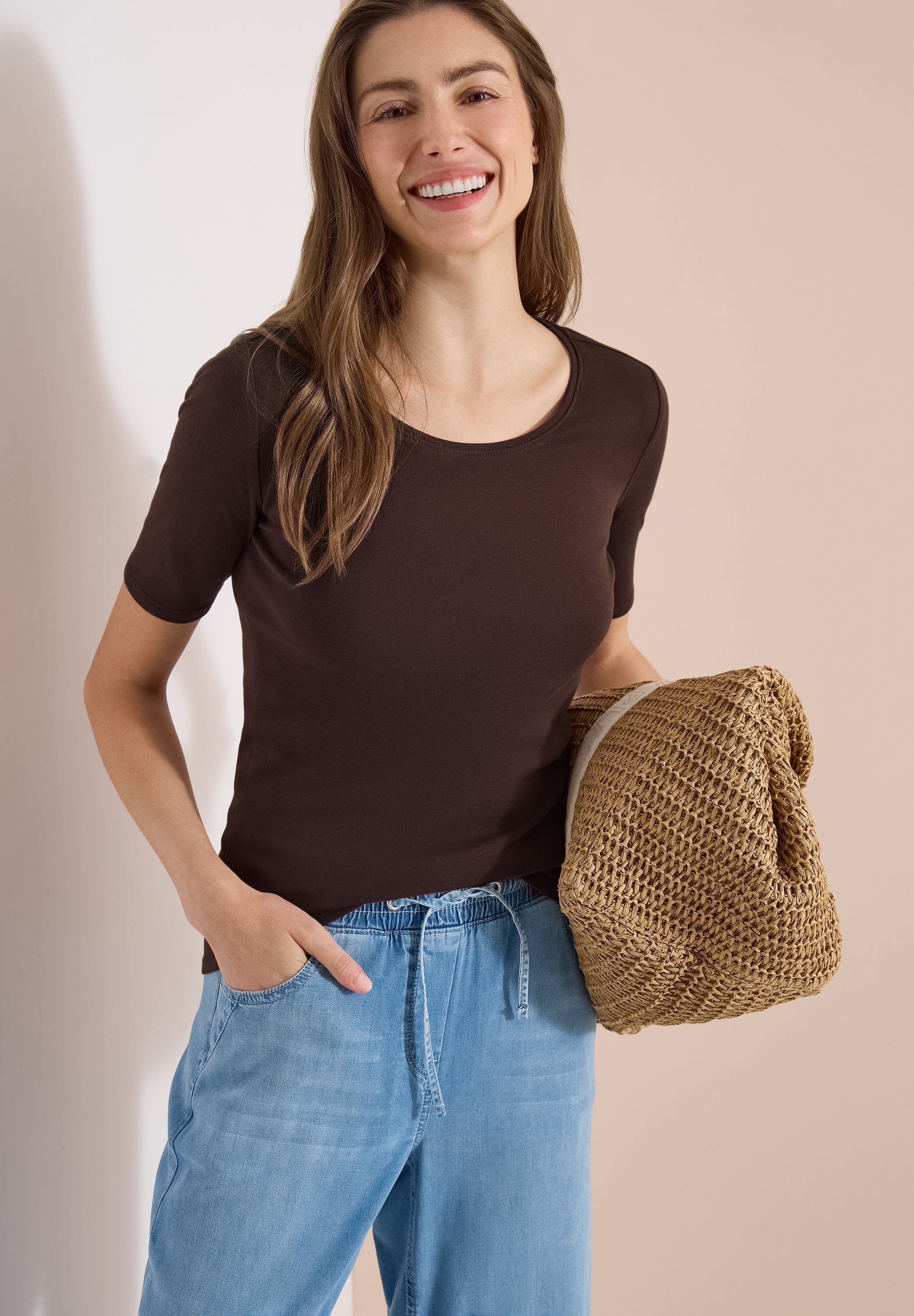 Cecil Damen T-Shirts Brown Cac