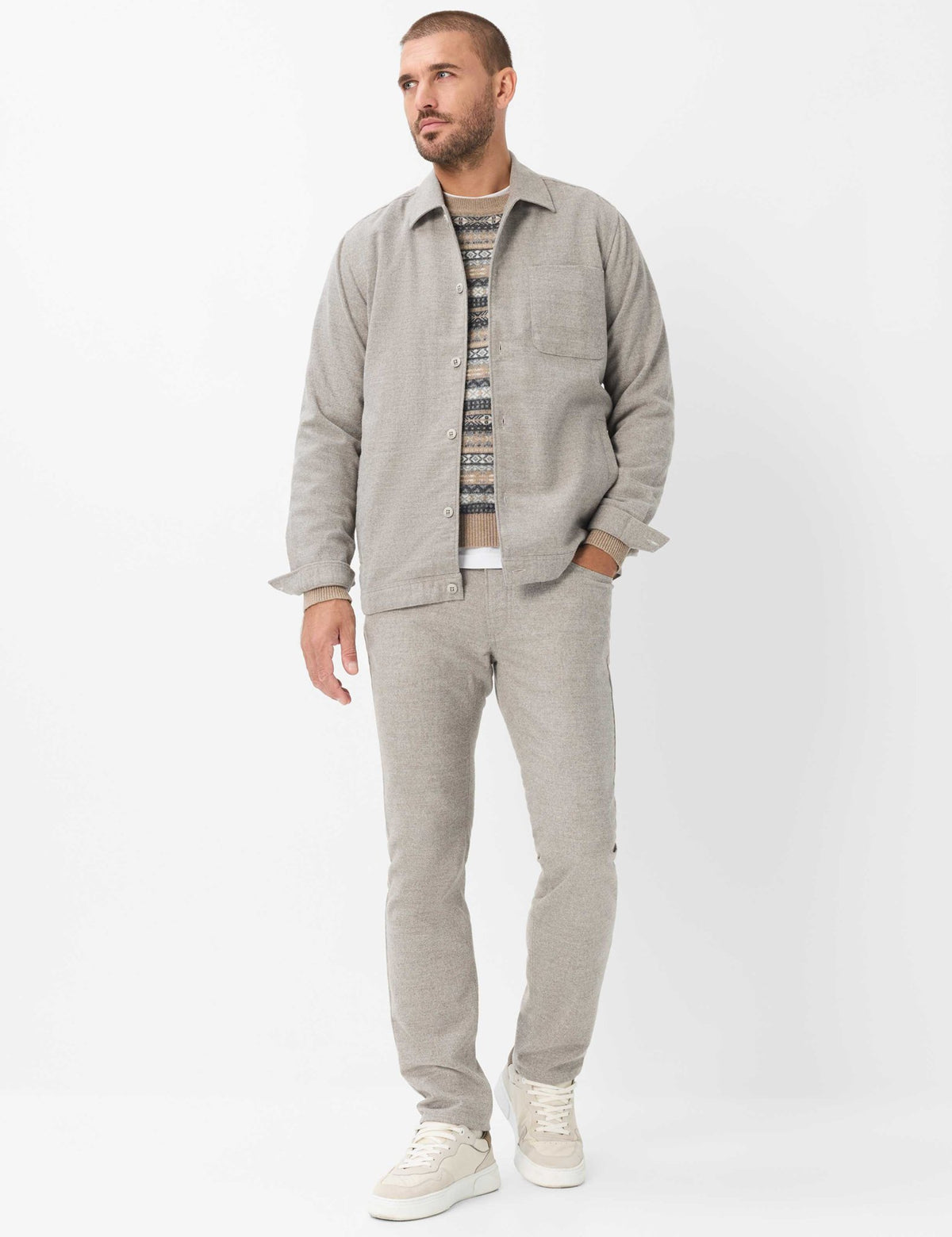Brax Herren Pullover Cappucino
