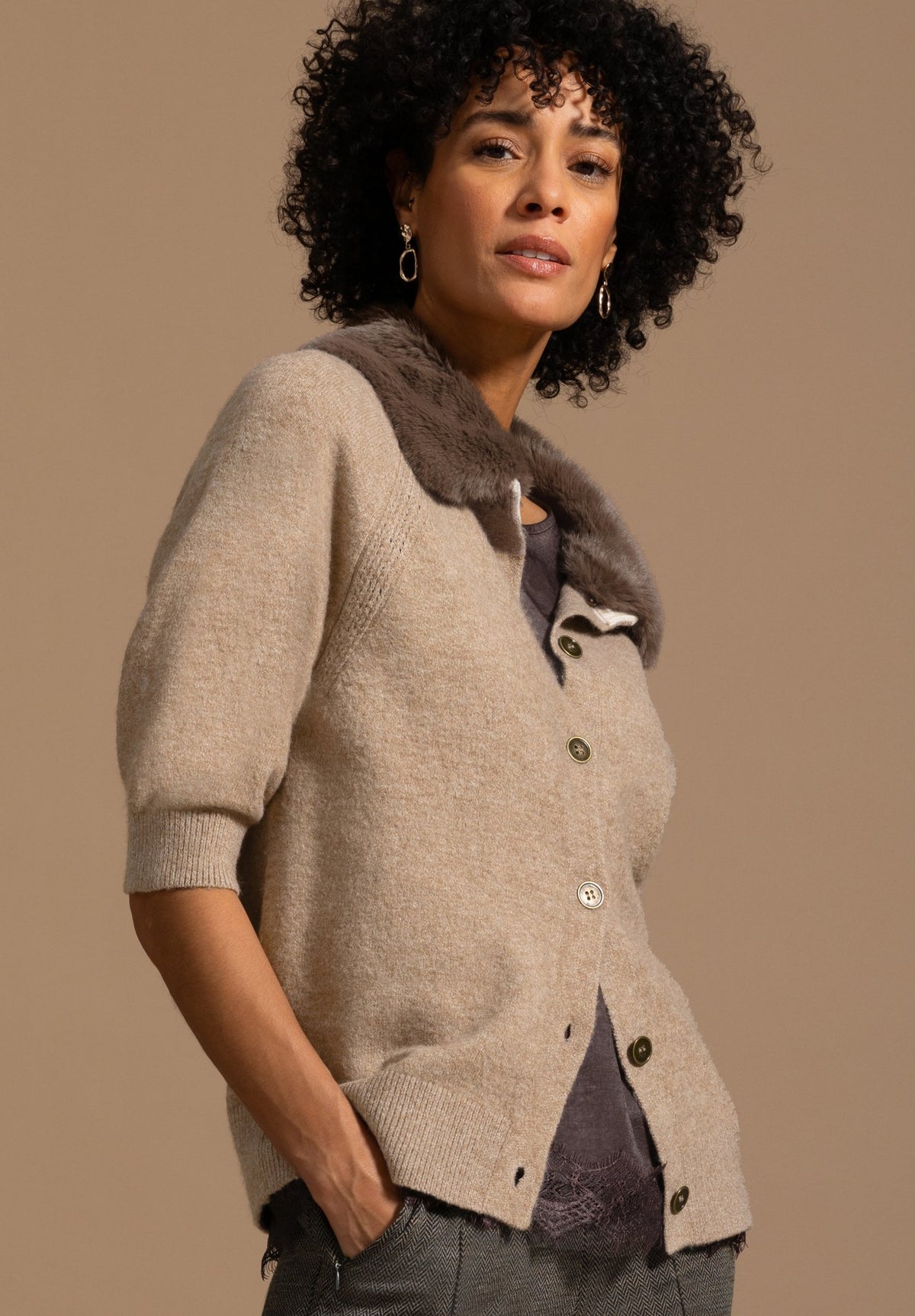 Bianca Damen Pullover Light Cognac Me