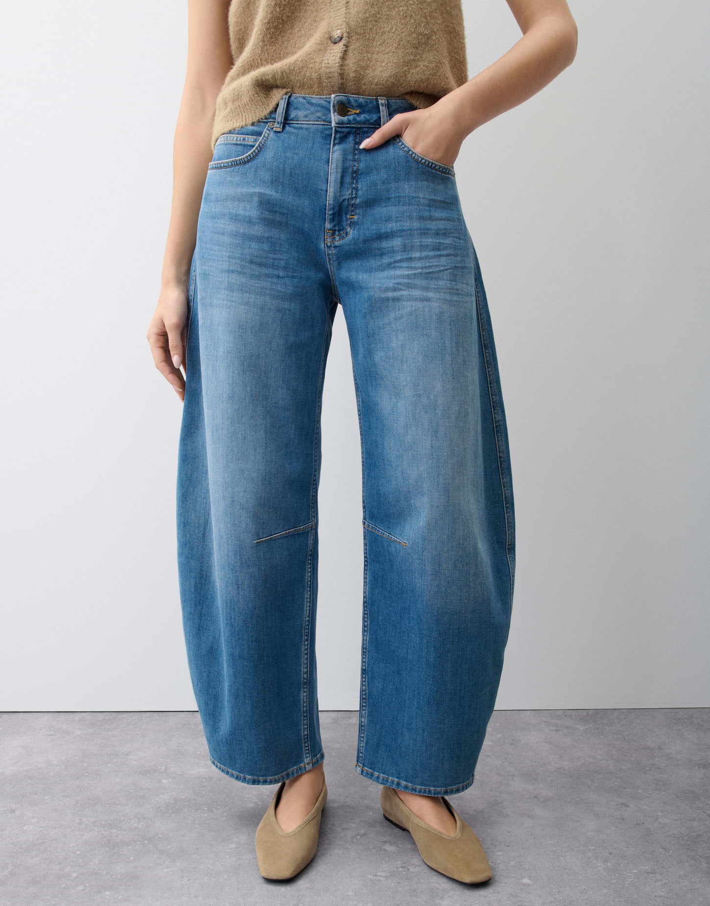 Opus Pants Damen Jeans Mid Blue