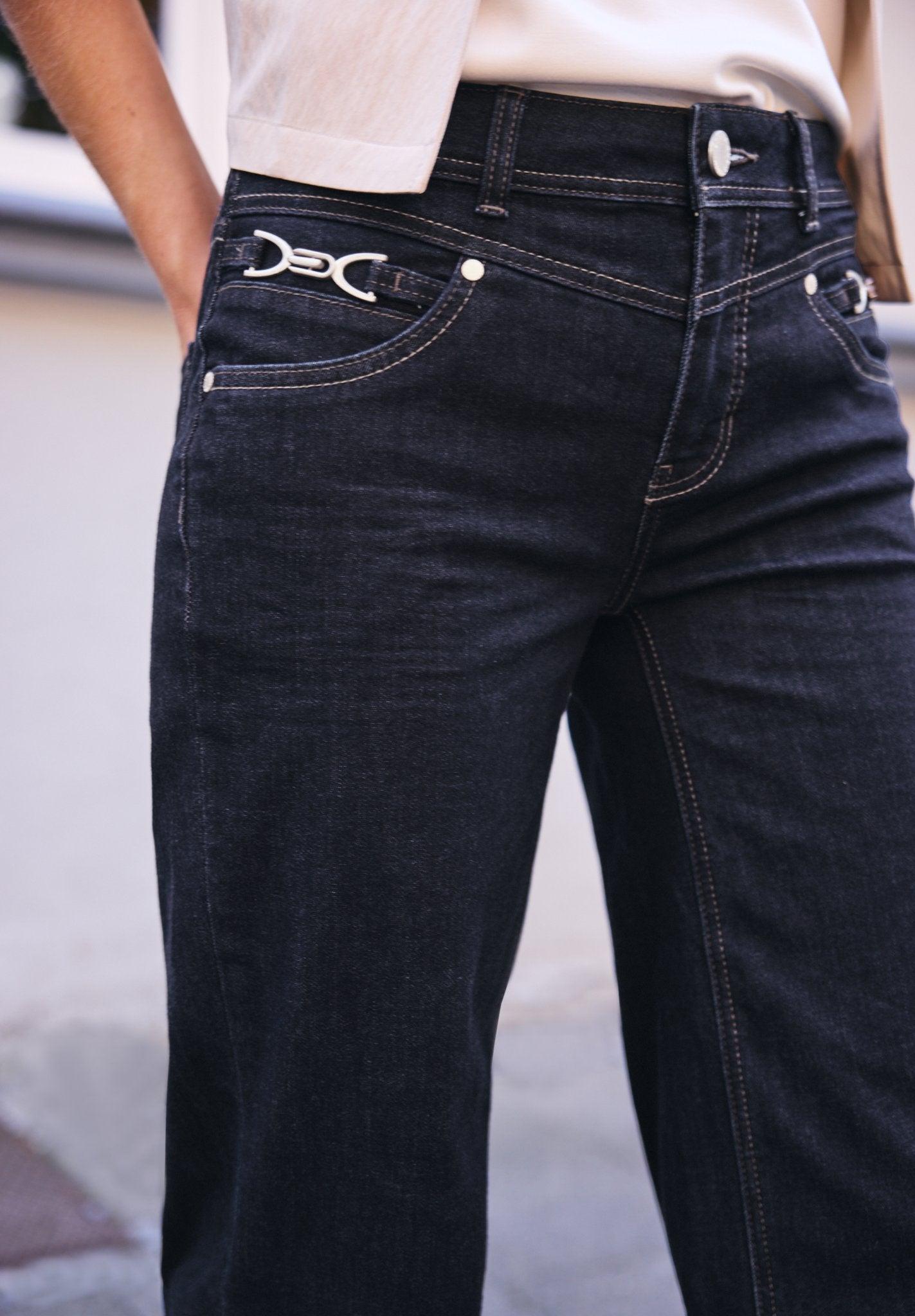 Street One Studio Damen Hosen Rinsed Wa