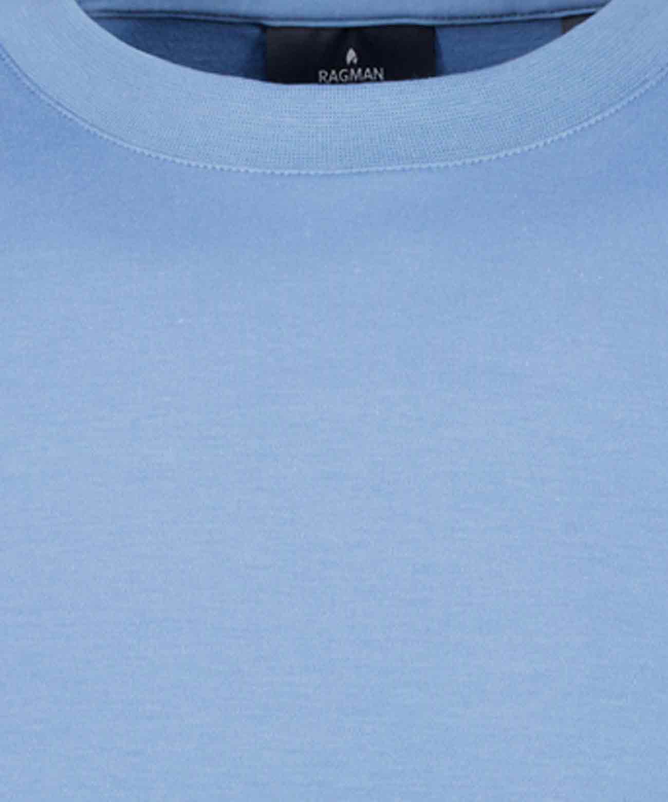 Ragman Herren T-Shirts kurz Mittelblau