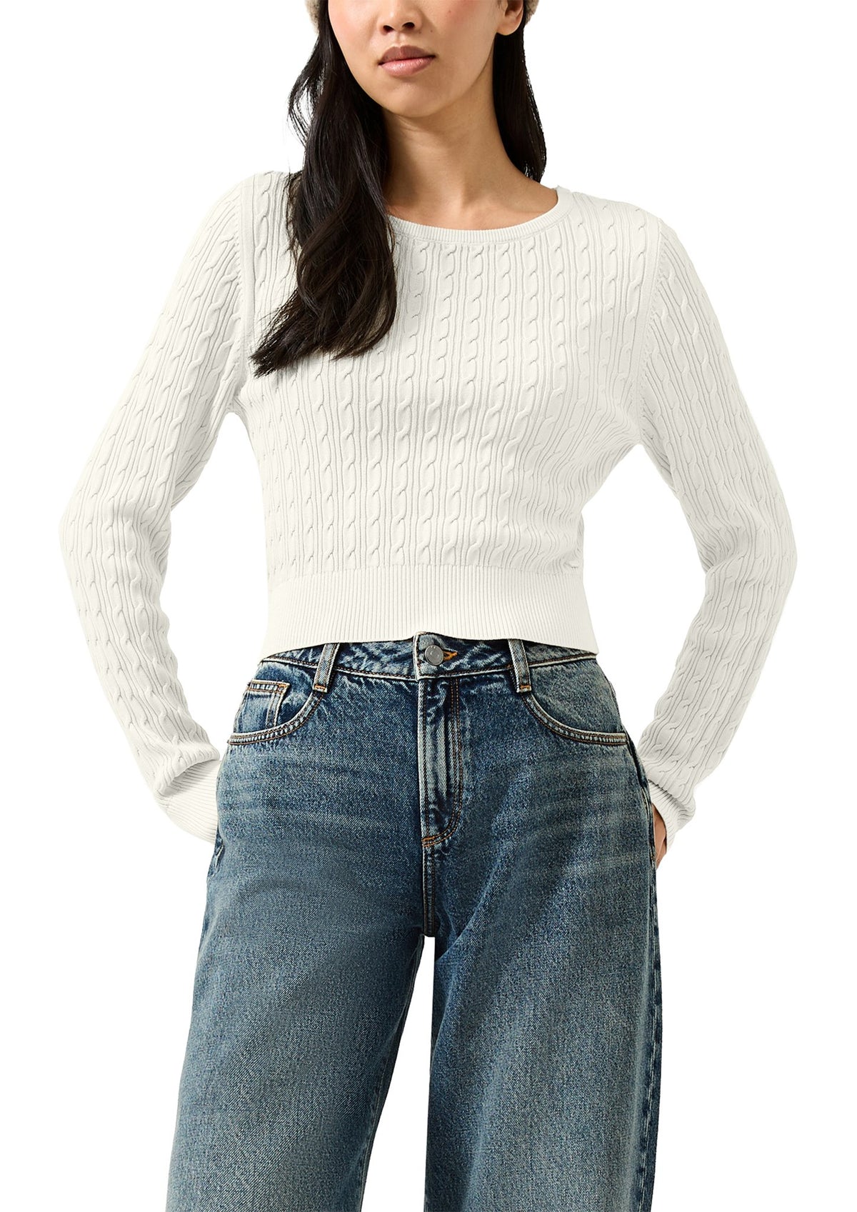 QS by S.Oliver Damen Pullover White