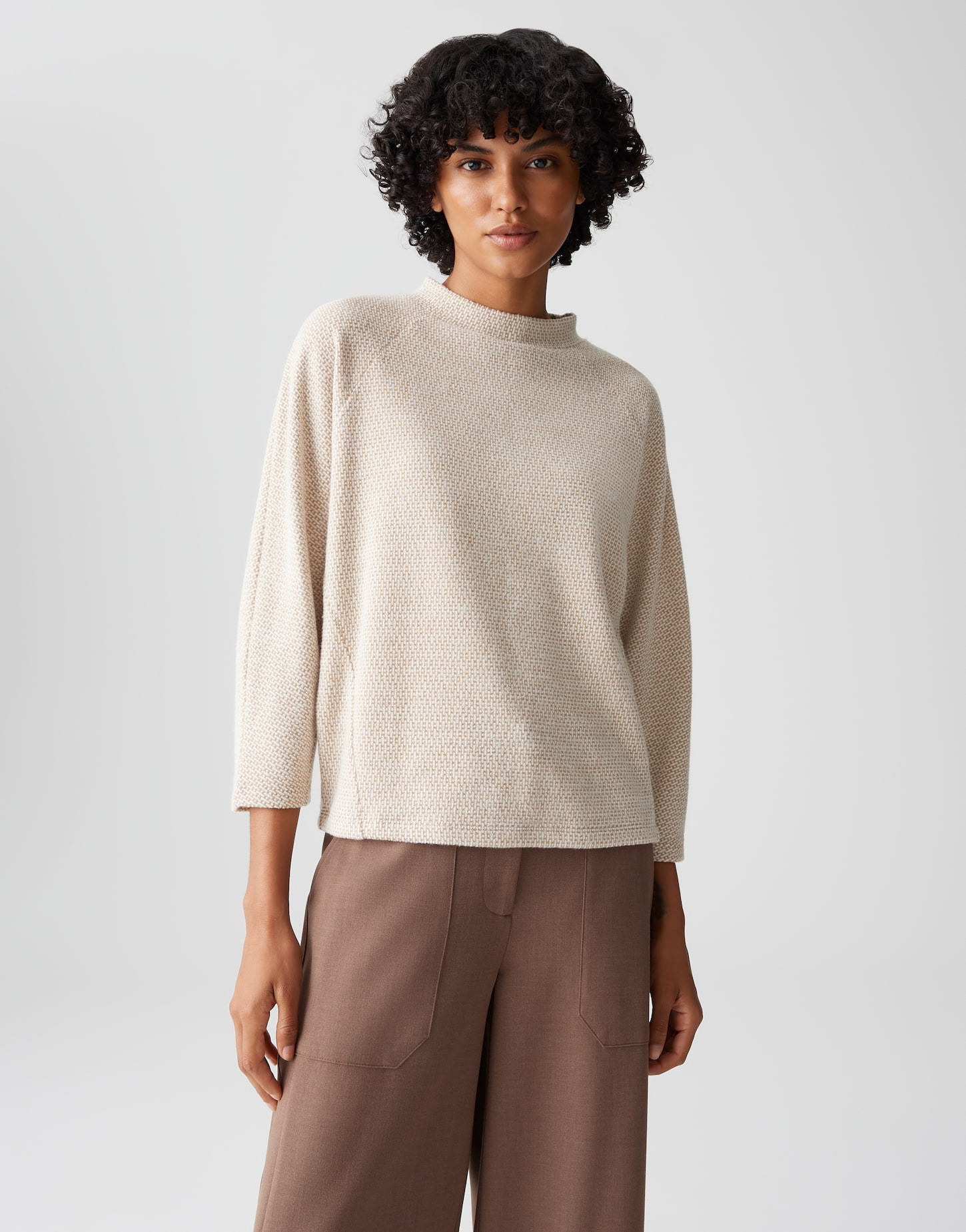 Opus Damen T-Shirts Macadamia