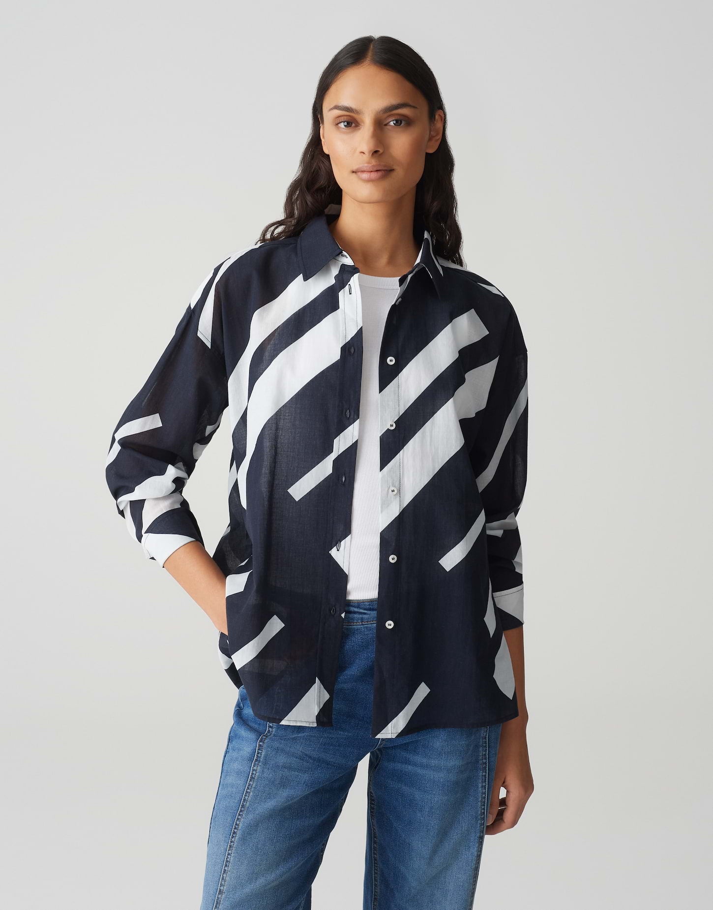 Opus Damen Blusen Coal Blue