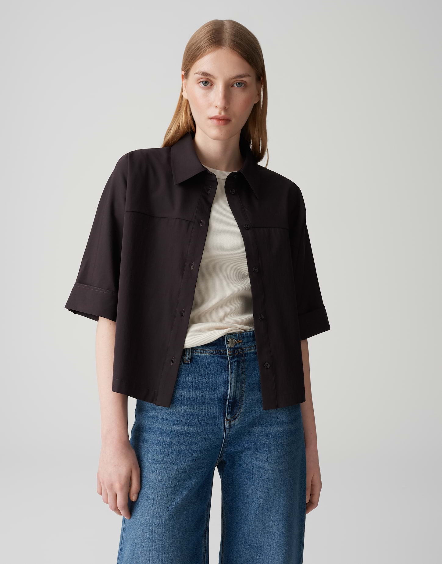 Opus Damen Blusen Midnight Brown