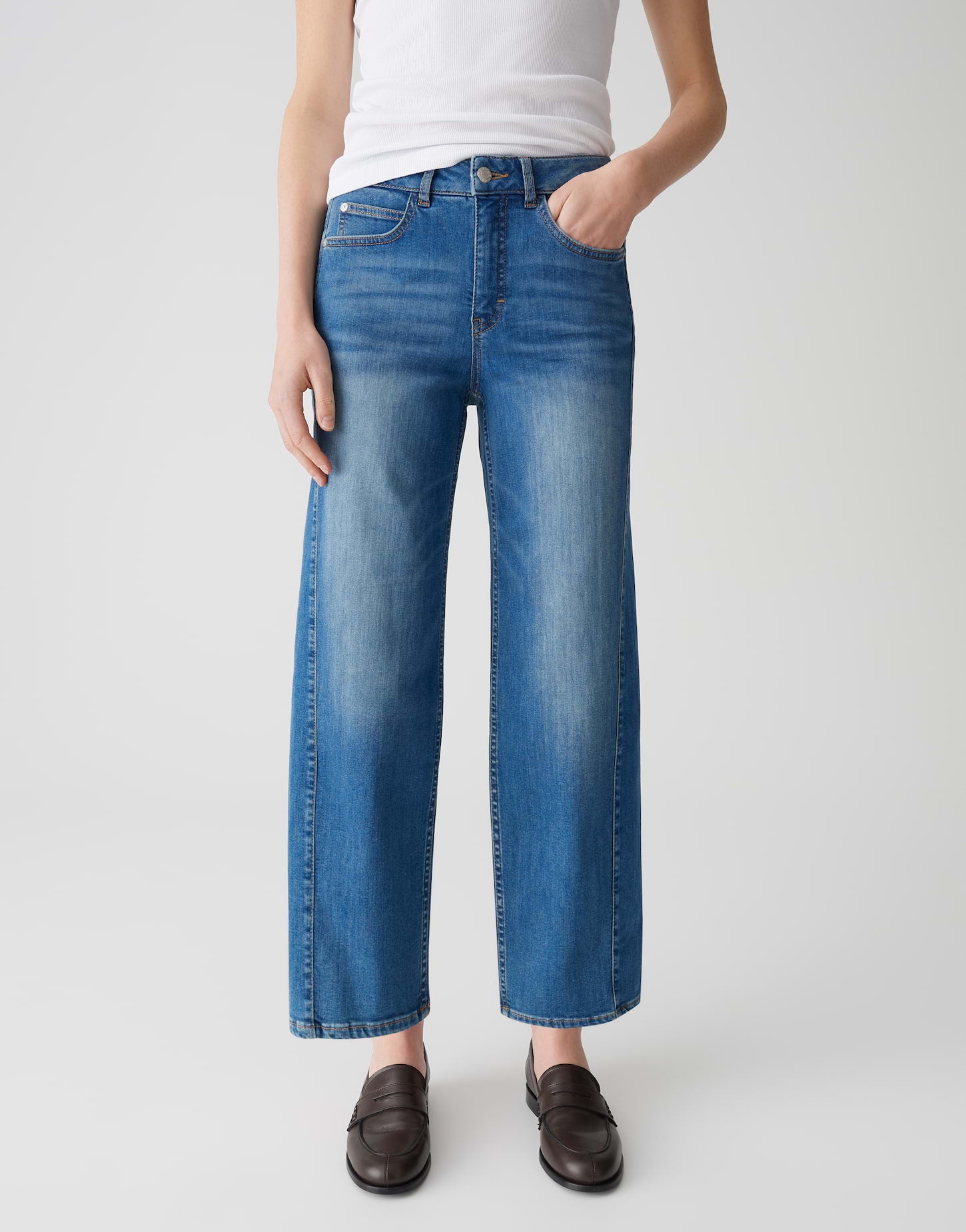 Opus Pants Damen Jeans Mid Brill