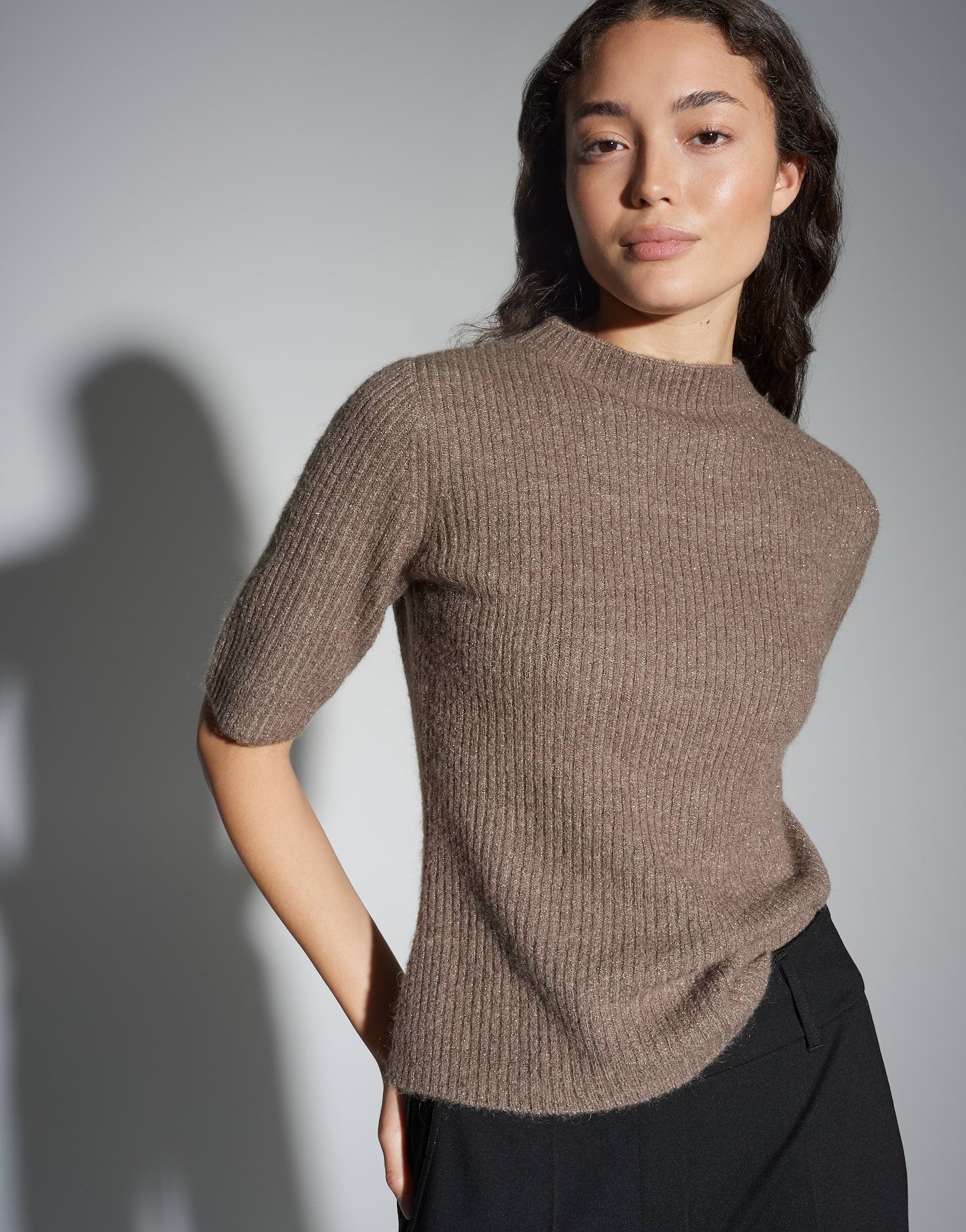 Opus Damen Pullover Warm Taupe