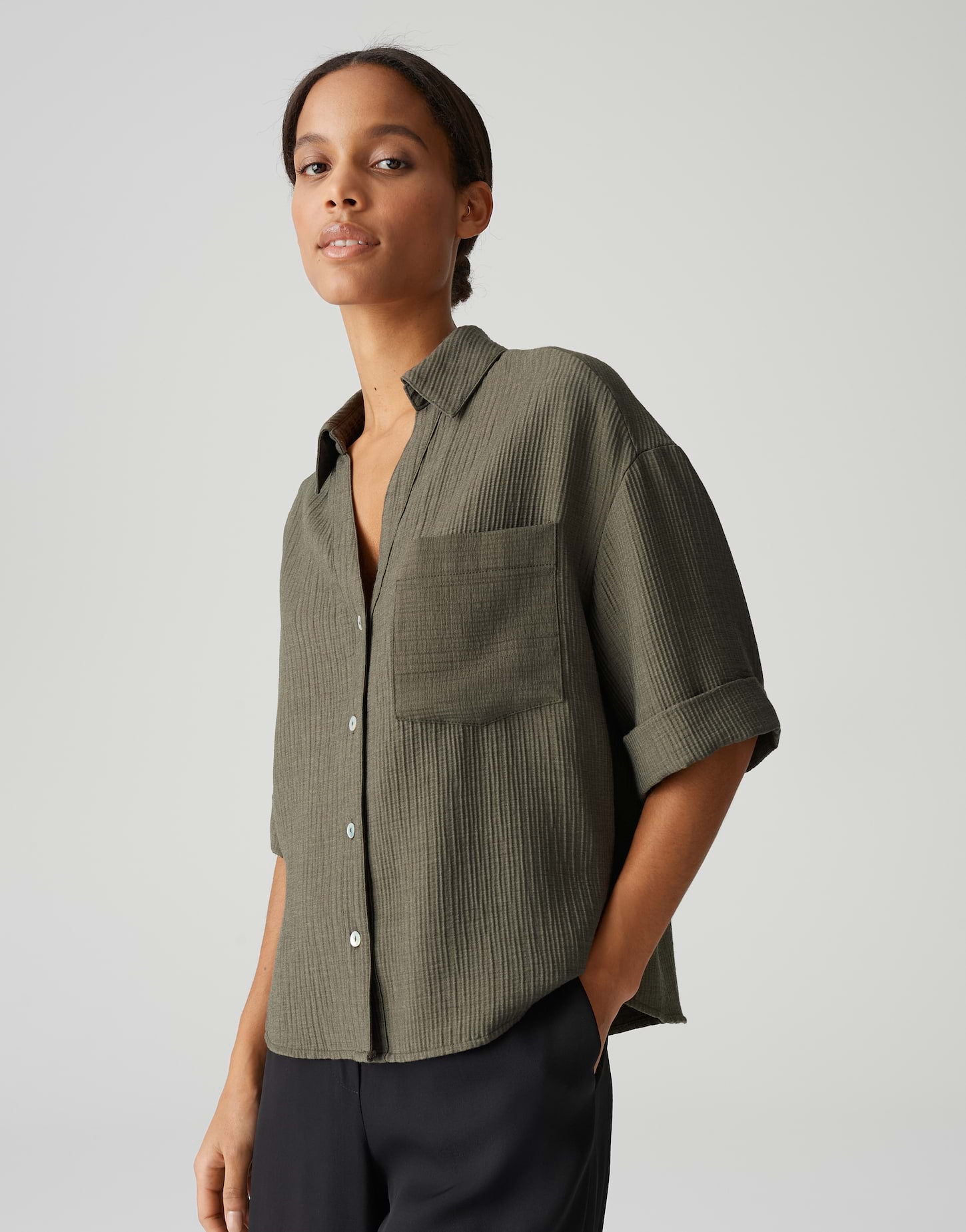 Opus Damen Blusen Olive Leaf