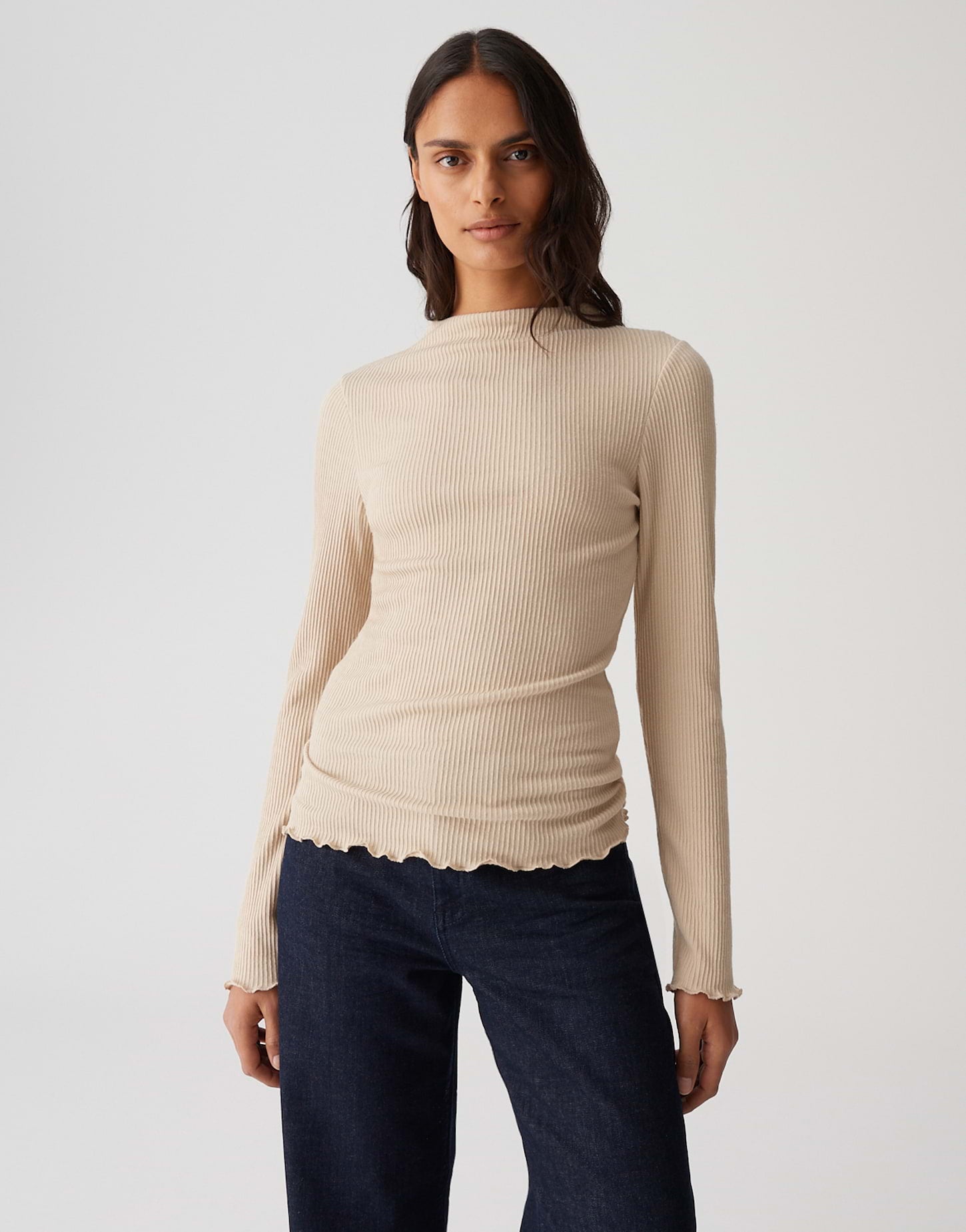 Opus Damen T-Shirts Macadamia
