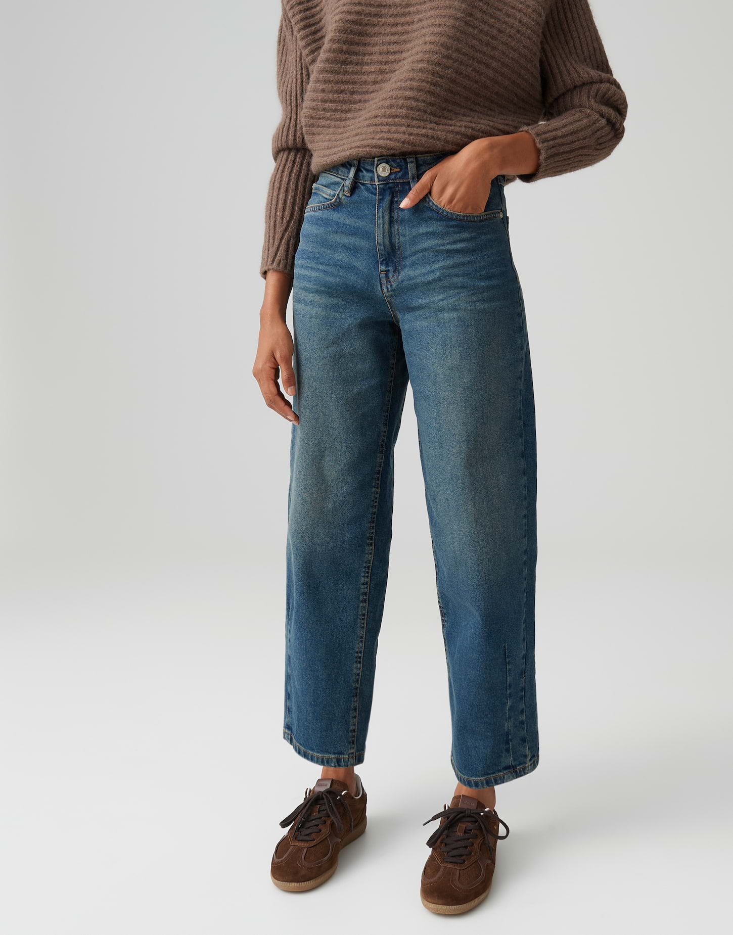 Opus Damen Jeans Mid Retro Blue