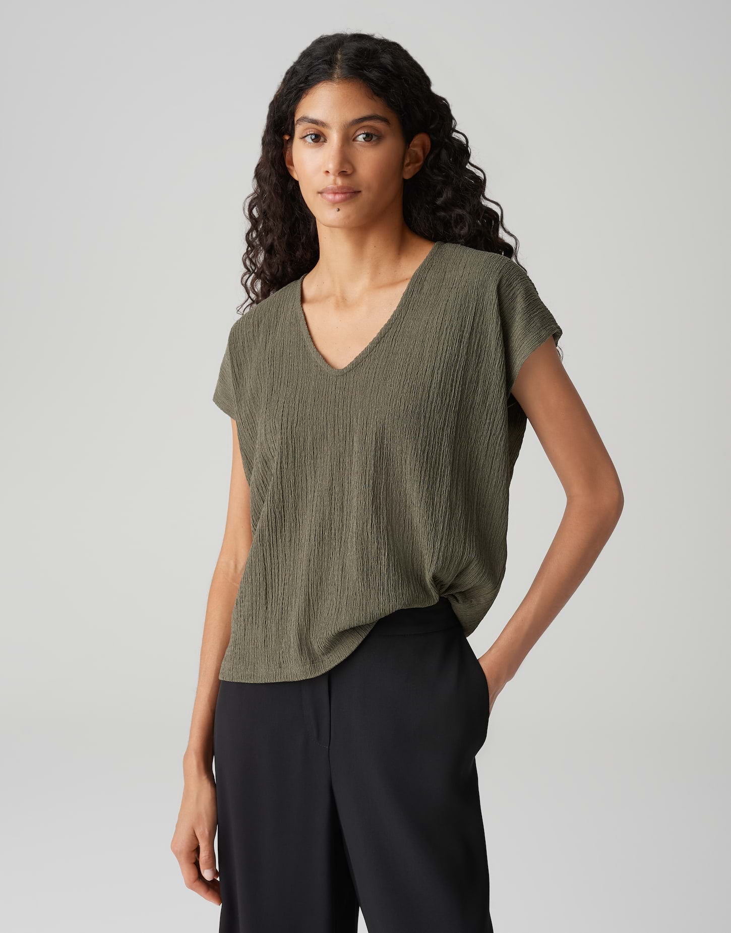 Opus Damen T-Shirts Olive Leaf