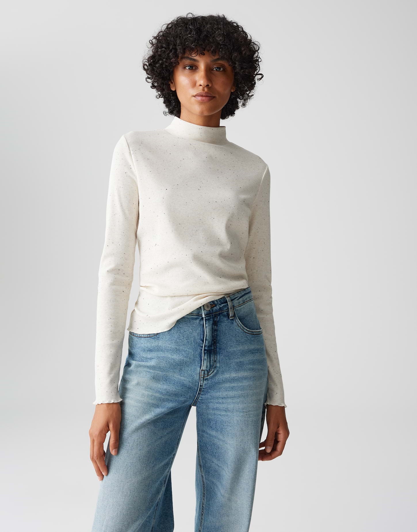 Opus Damen T-Shirts Soft Cream