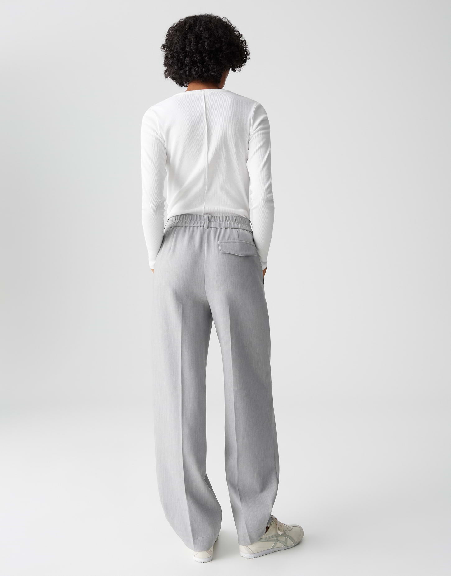 Opus Damen Hosen Hazy Fog Melang