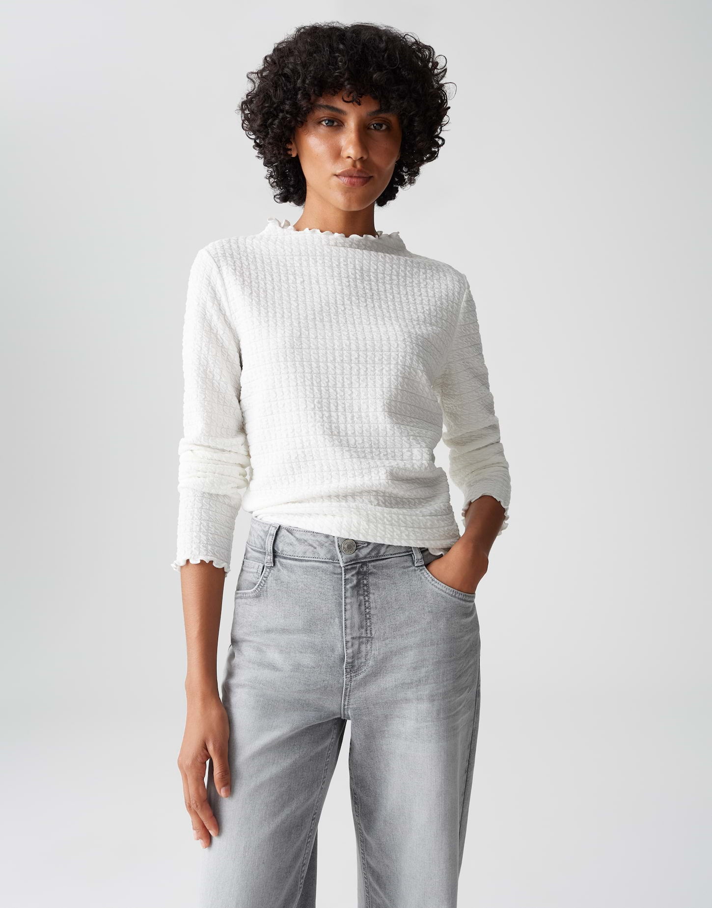 Opus Damen T-Shirts Milk