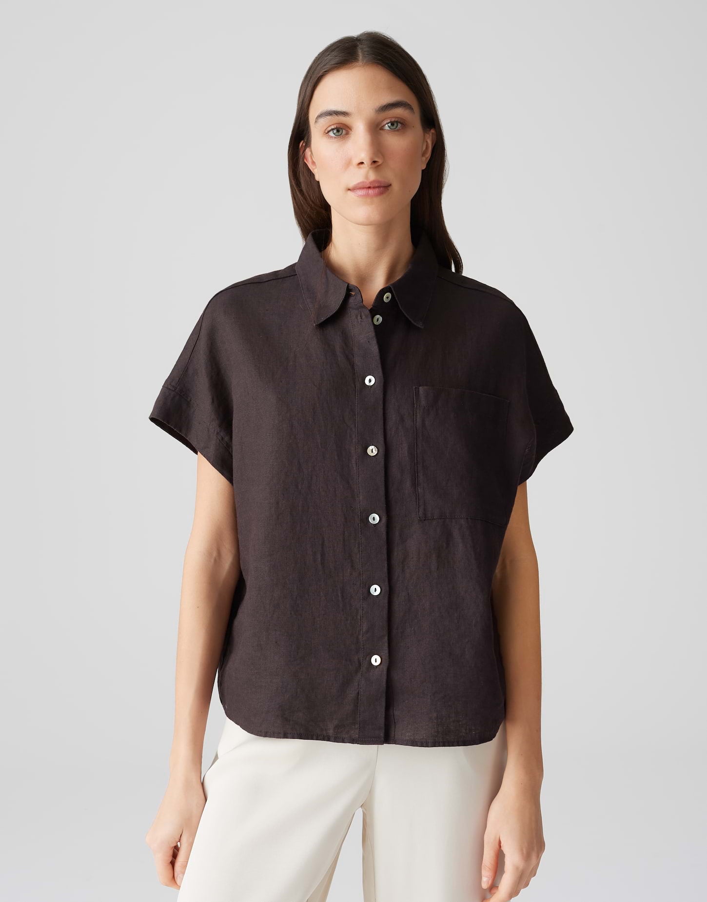 Opus Damen Blusen Midnight Brown