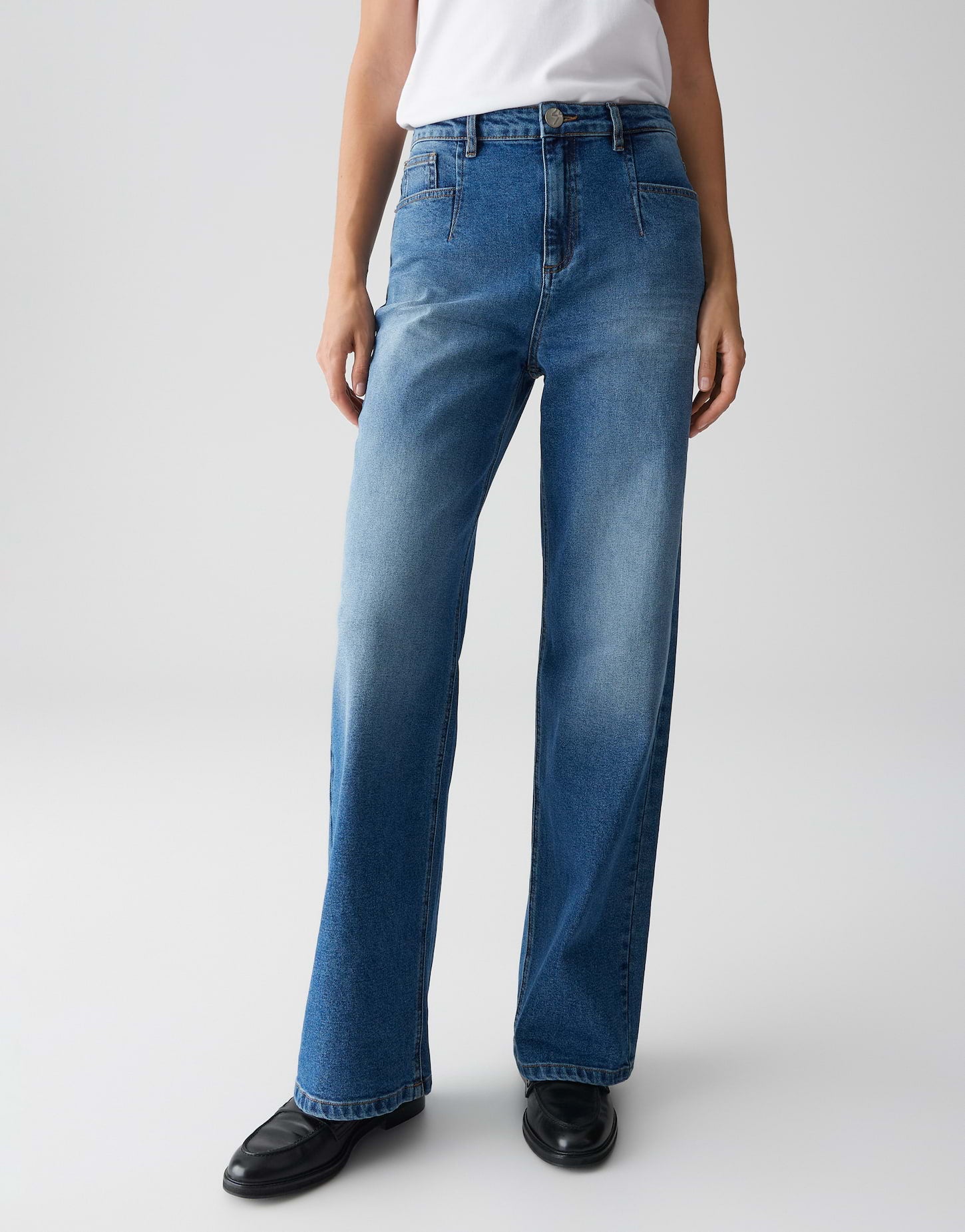 Opus Damen Jeans Mid Classic Blu