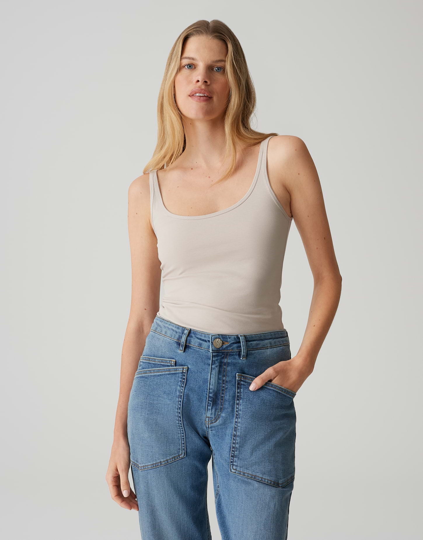 Opus Damen T-Shirts Beige