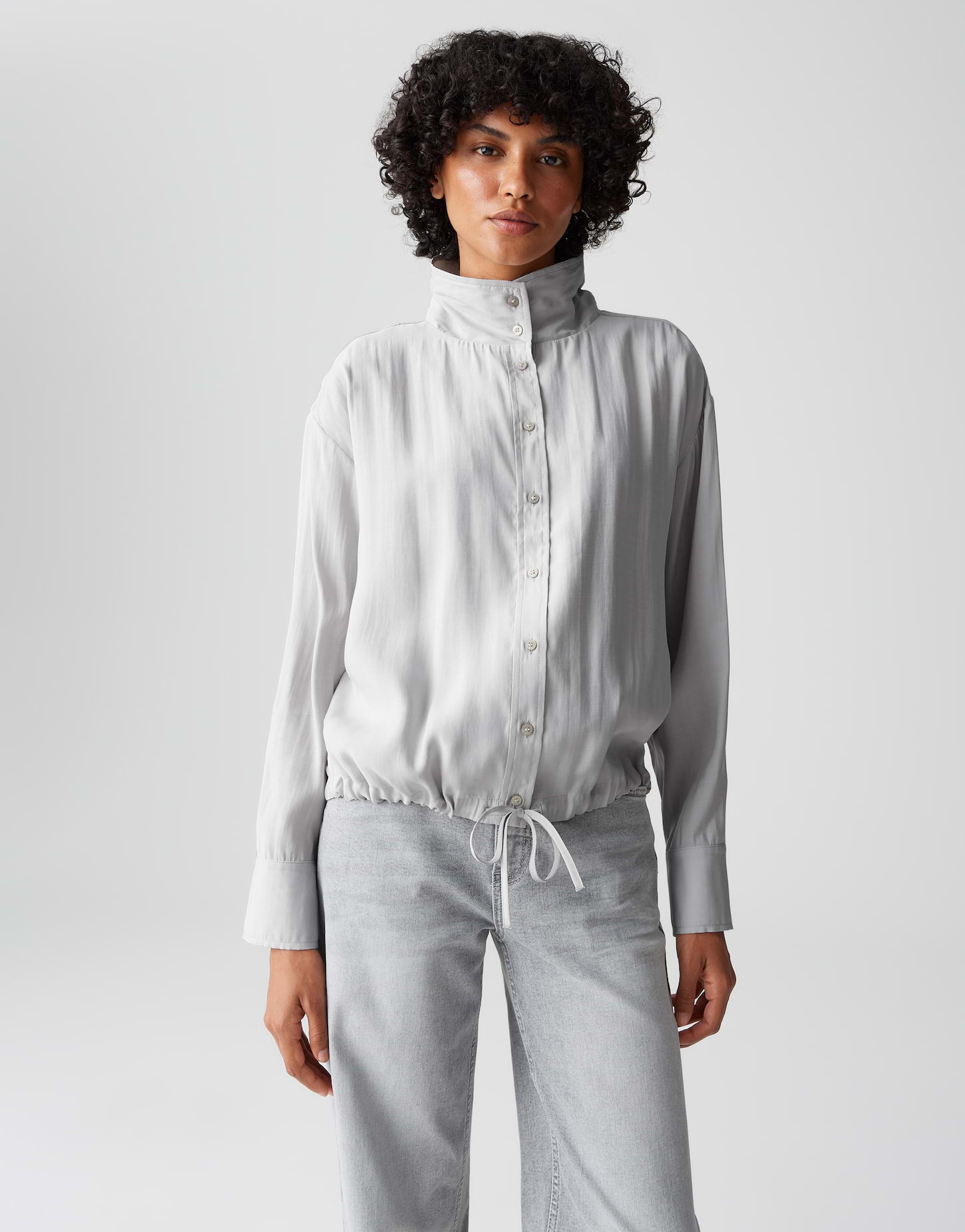 Opus Damen Blusen Hazy Fog Melang