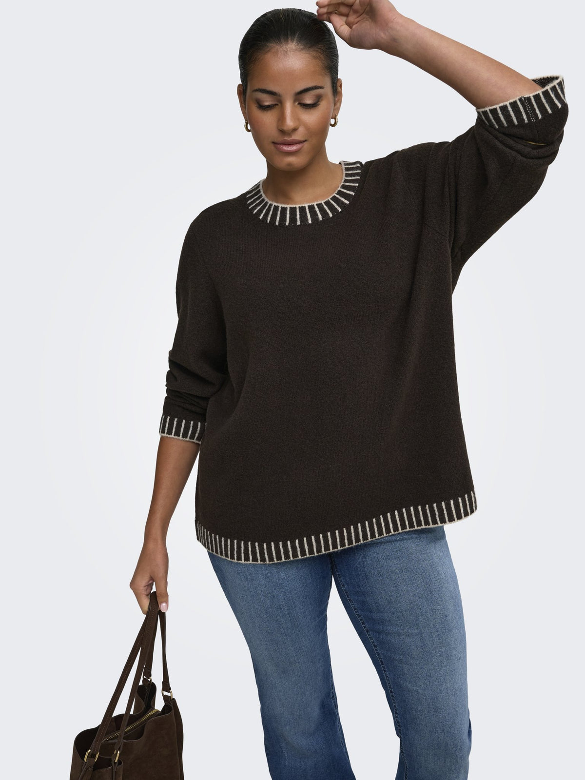 Only Carmakoma Damen Pullover Chocolate Torte