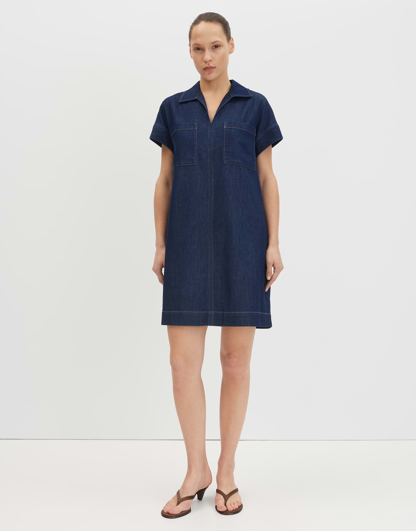 Someday Damen Kleider Rinsed Dark Blu