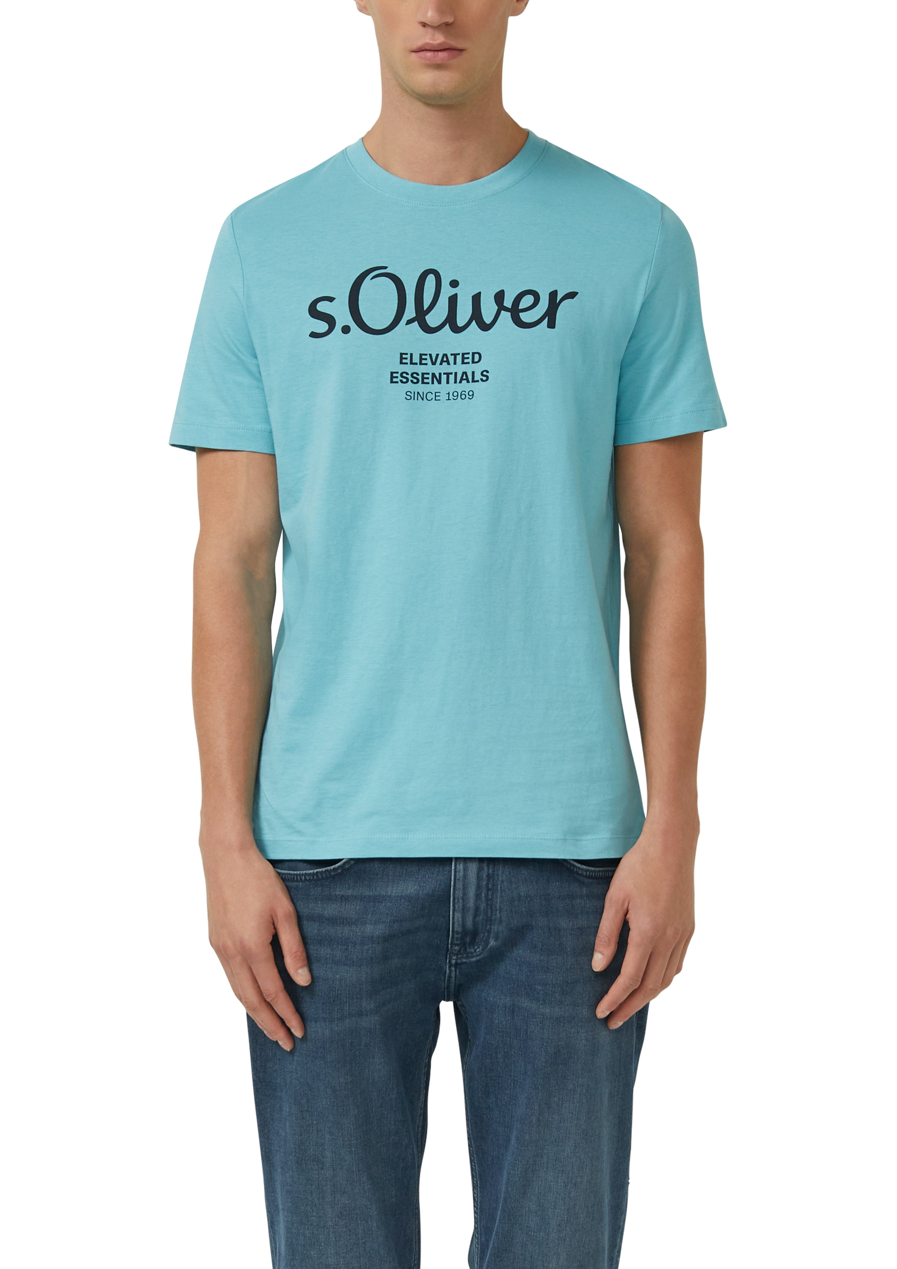 S. Oliver red Herren T-Shirts kurz Blue Green