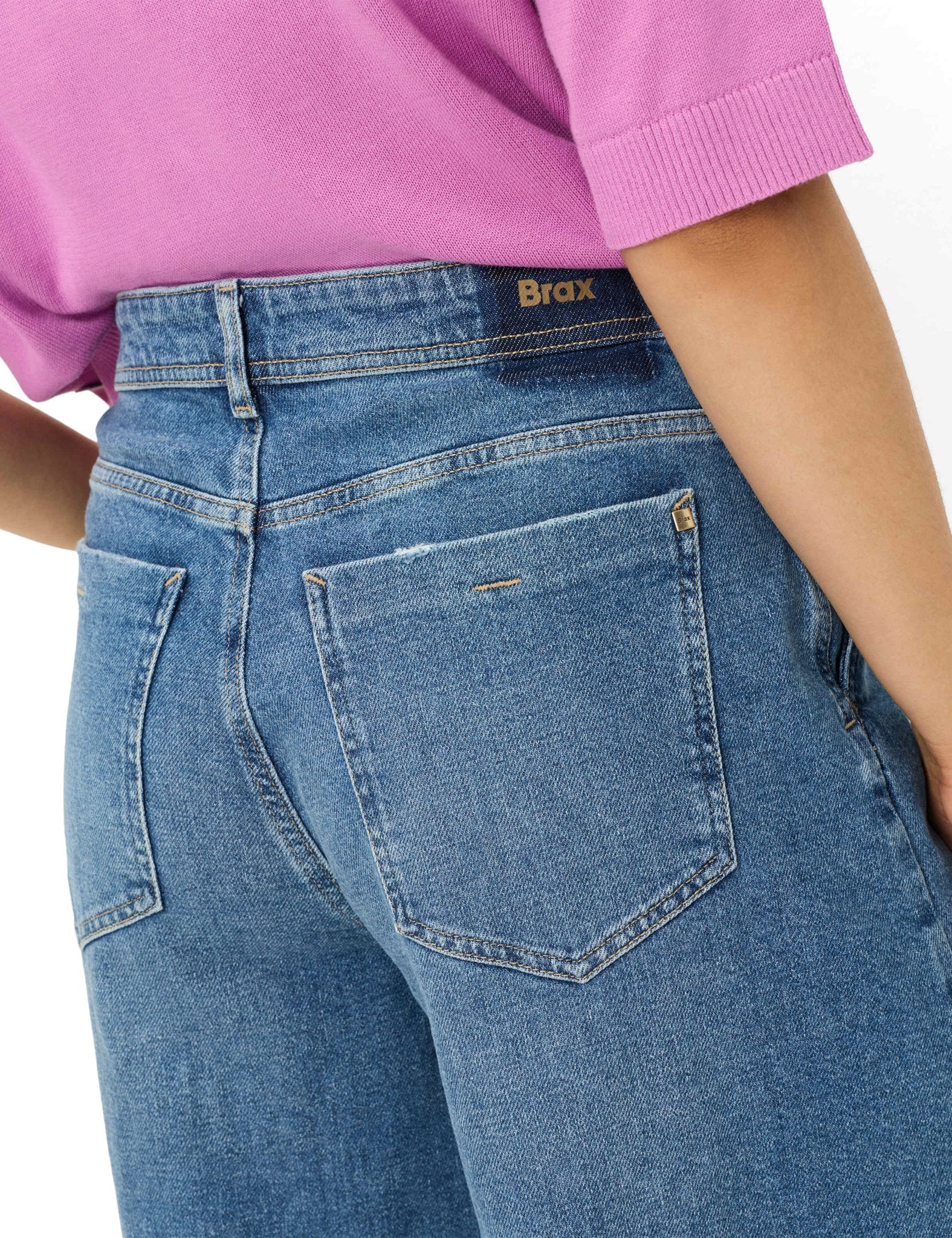 Brax Damen Jeans Used Light Blue
