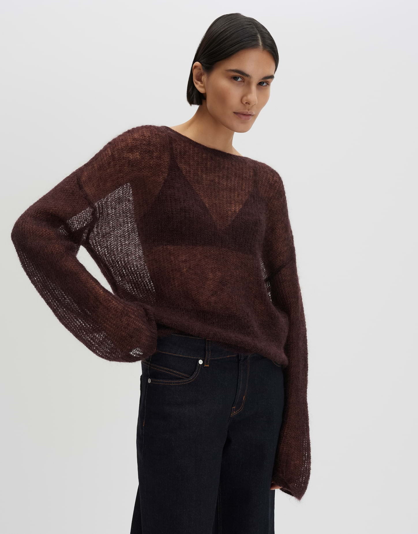 Someday Damen Pullover Mahogany