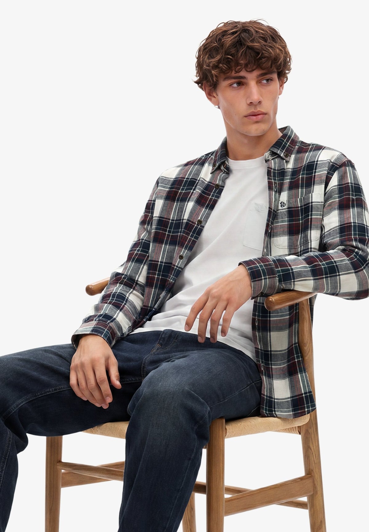 Superdry Herren Hemden lang Lk Skylar Chec