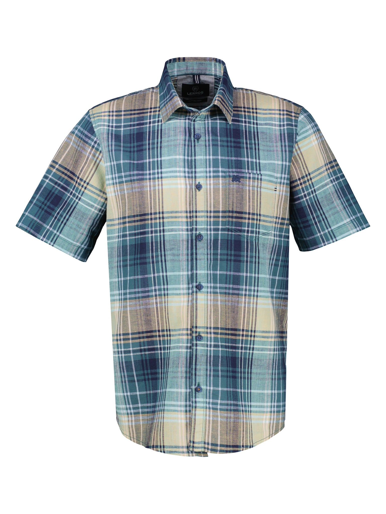Lerros Herren Hemden kurz Mint Water