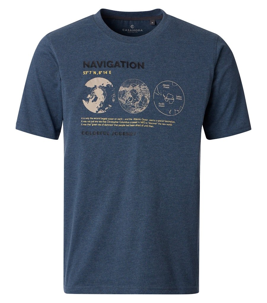 Casa Moda Herren T-Shirts kurz Blau