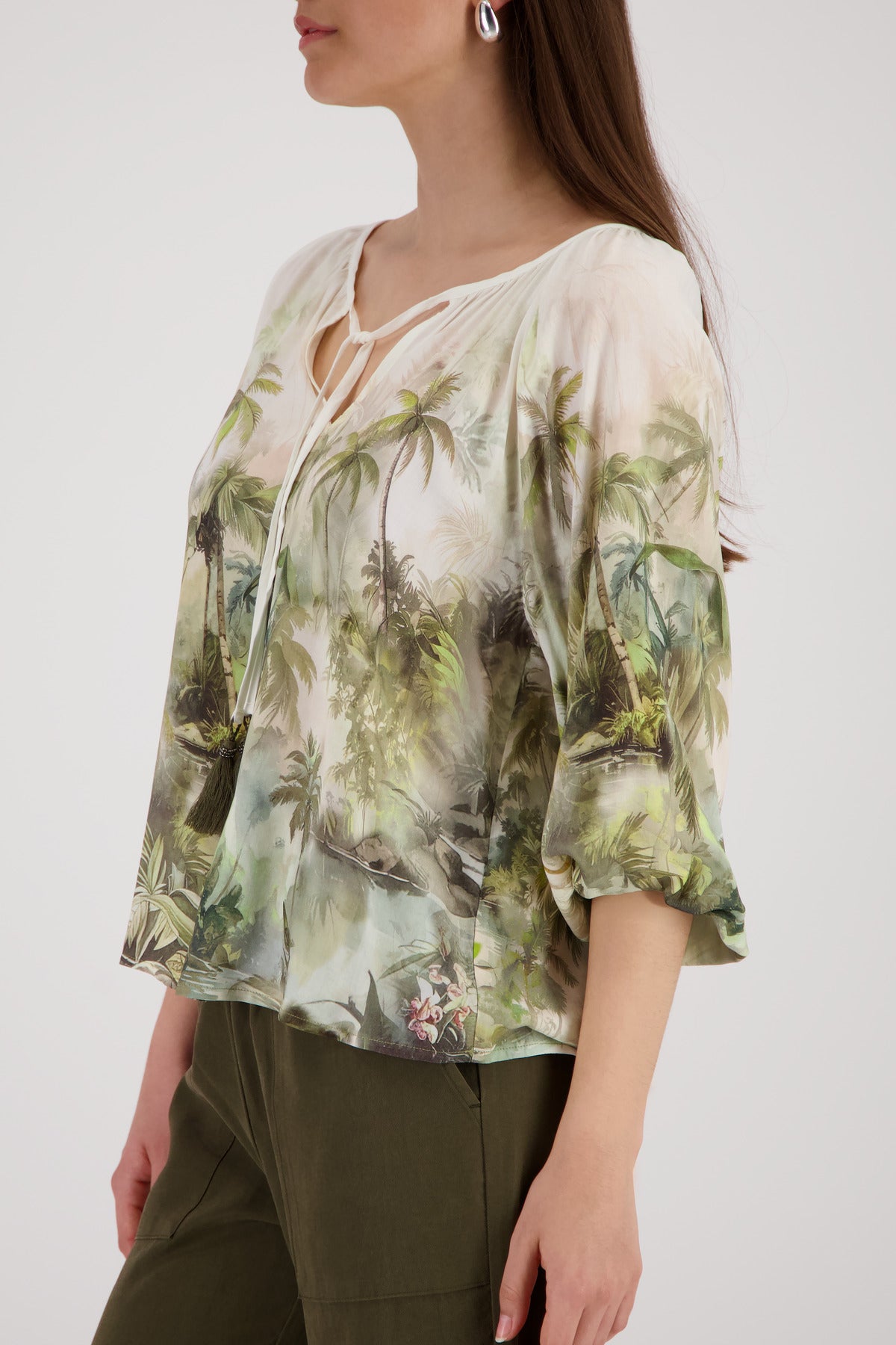 Monari Damen Blusen Olive Gemus