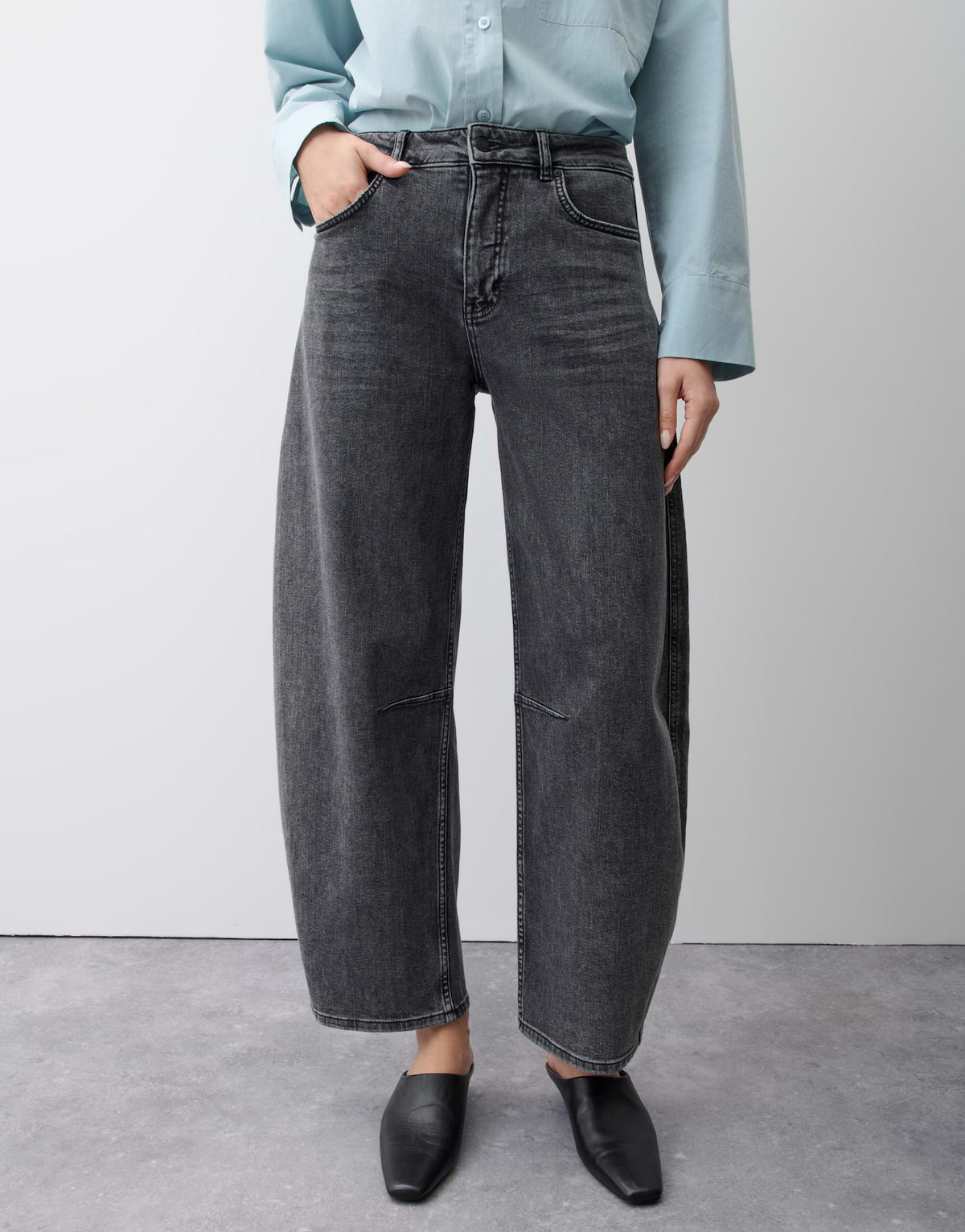 Opus Pants Damen Jeans Dark Grey