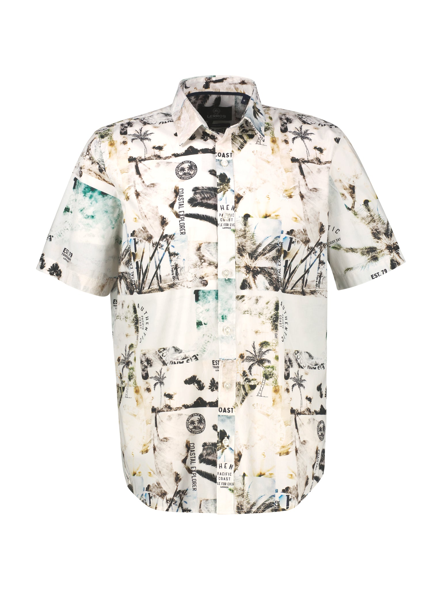 Lerros Herren Hemden kurz Broken White