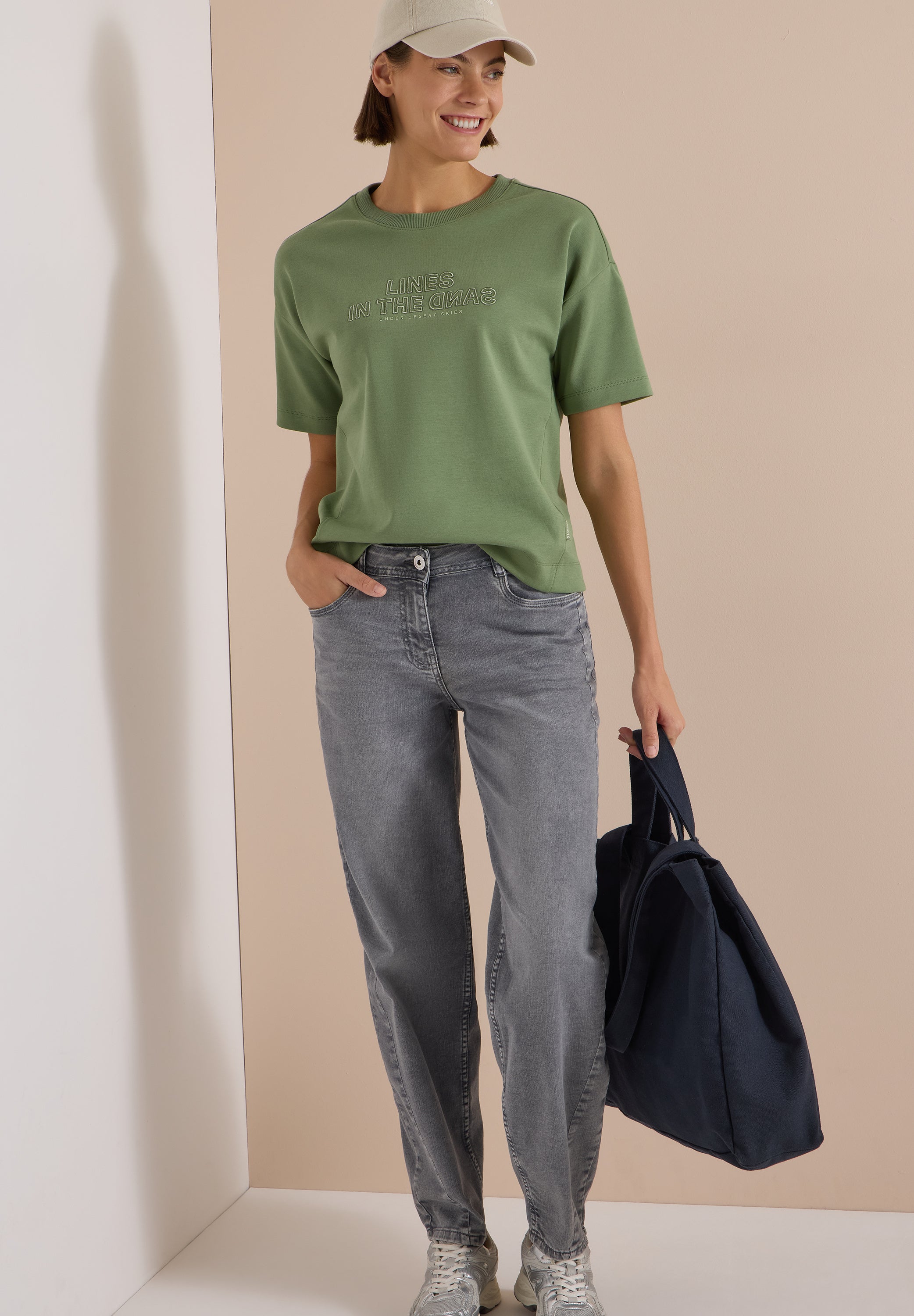 Cecil Damen Hosen Light Gre
