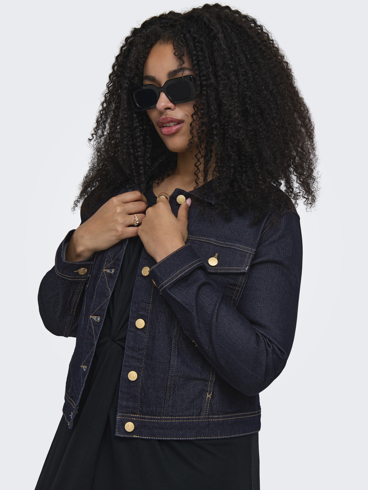 Only Carmakoma Damen Jacken Dark Blue Denim