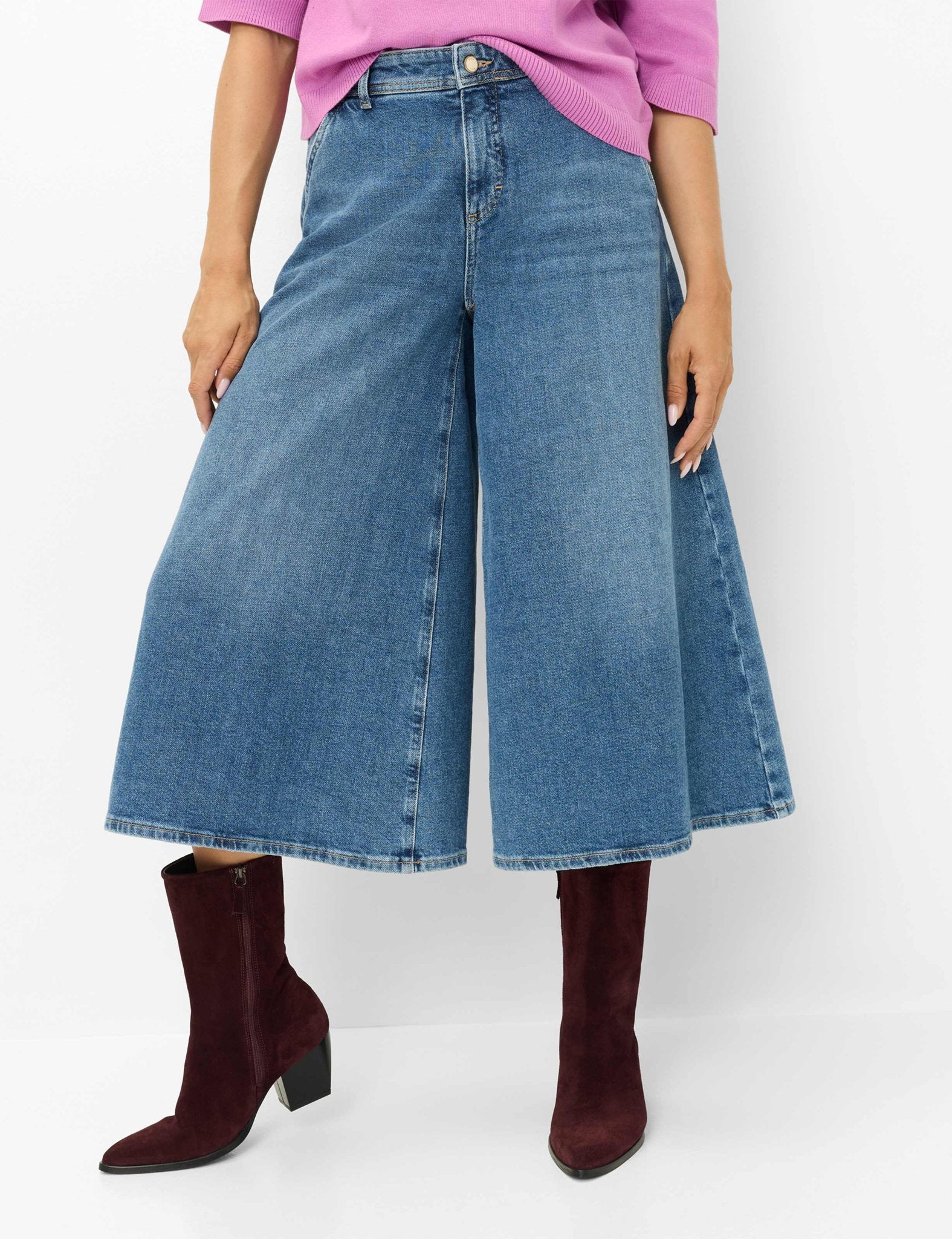 Brax Damen Jeans Used Light Blue