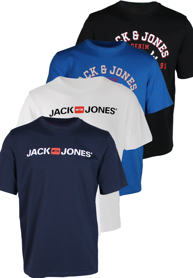 Jack & Jones Herren T-Shirts kurz Navy Blazer/B W
