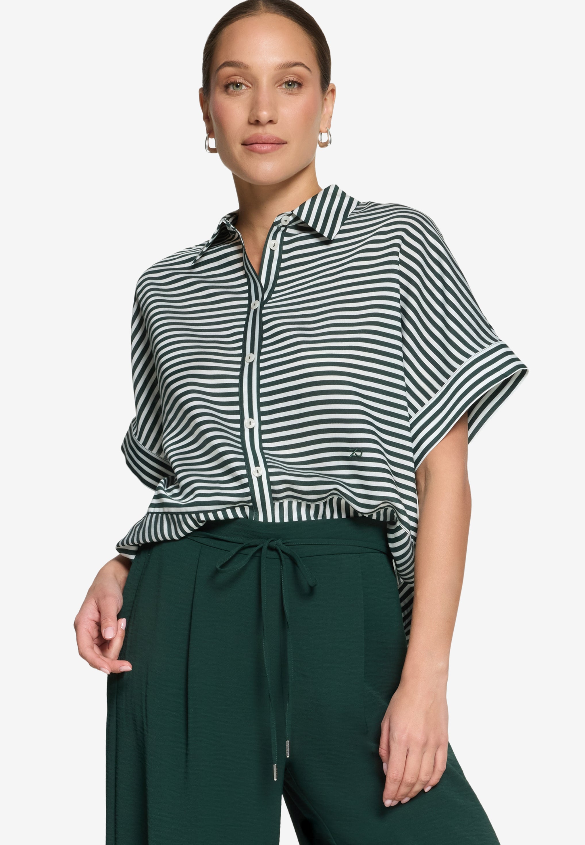 Zero Damen Blusen Green/Cream