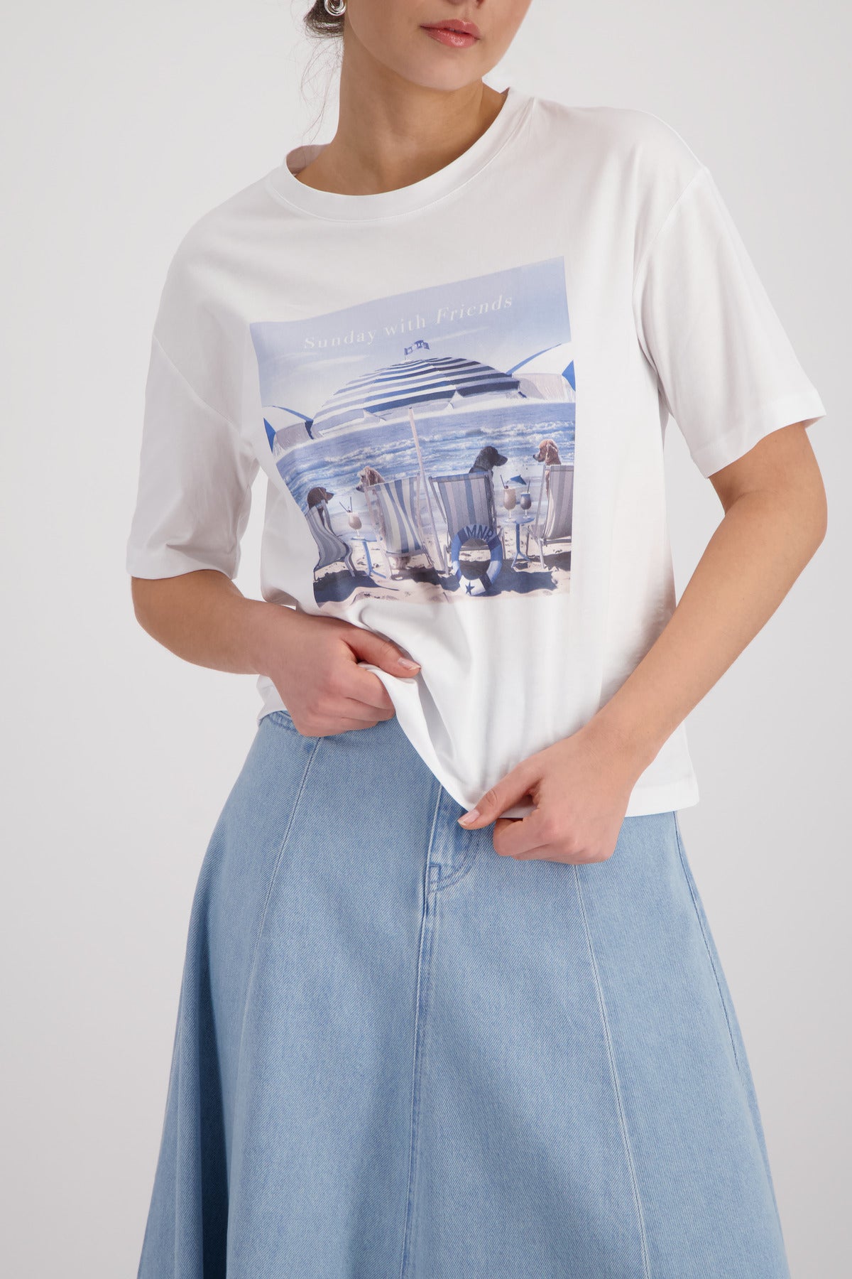 Monari Damen T-Shirts Cream