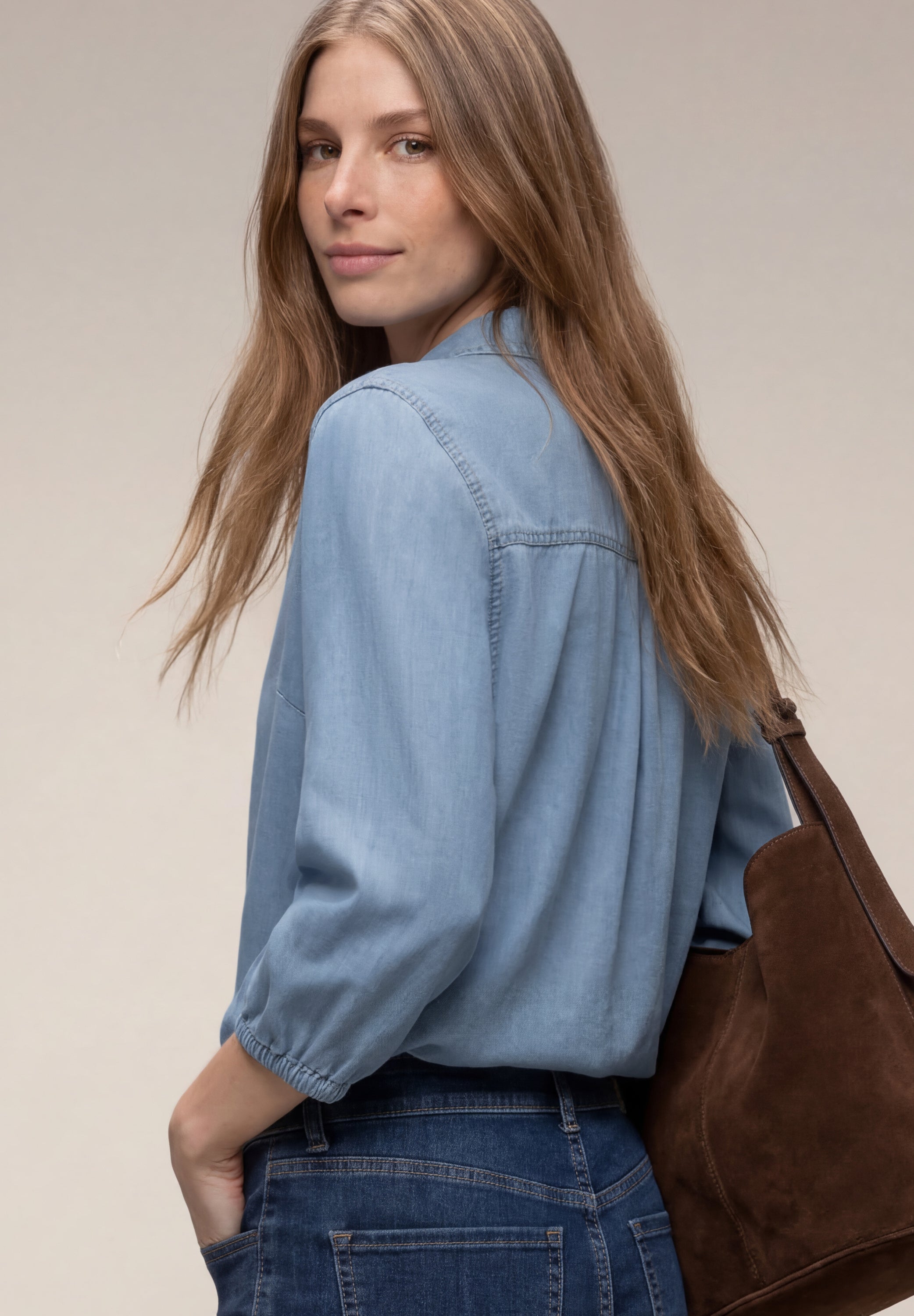 Street One Damen Blusen Light Blu