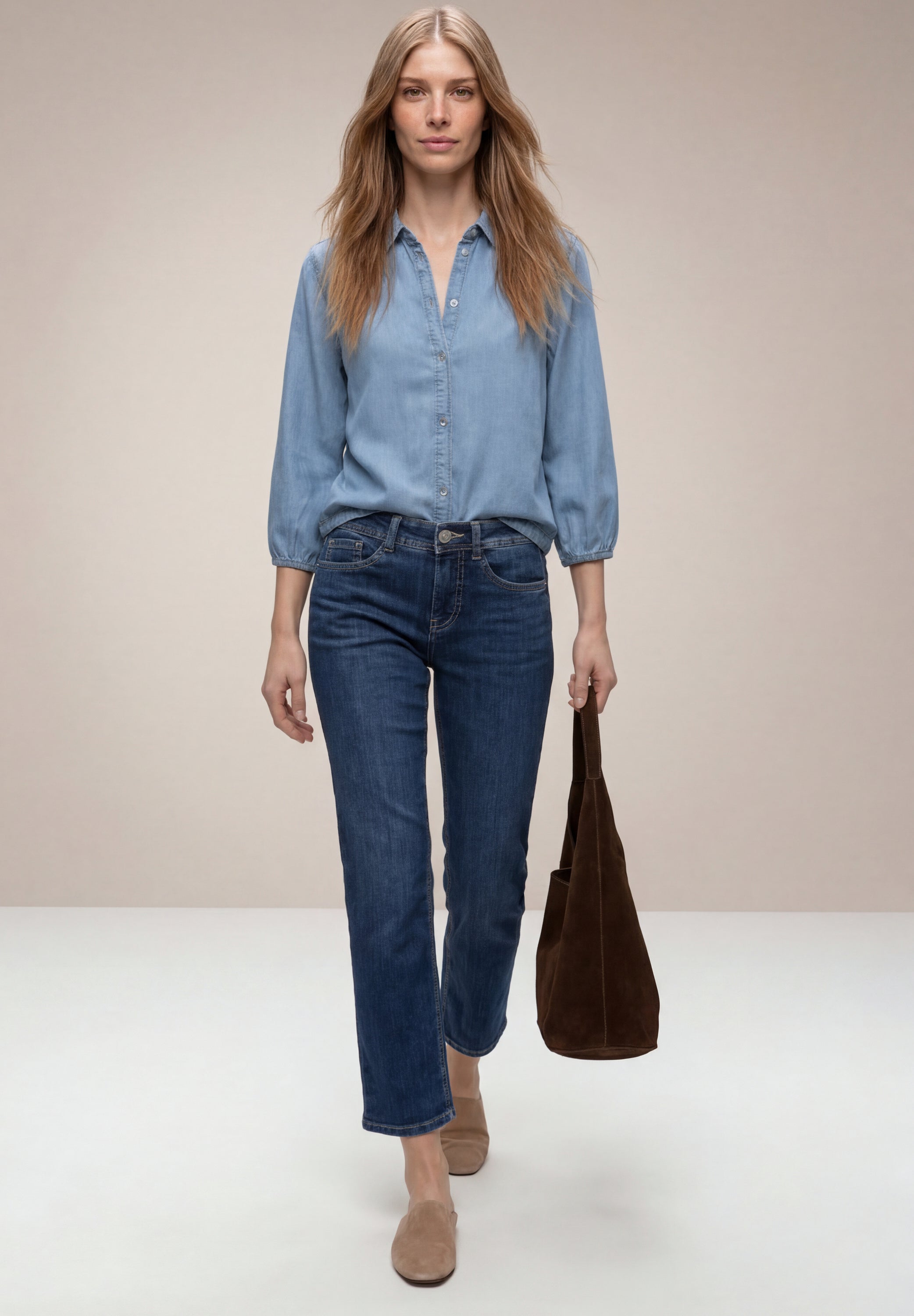 Street One Damen Blusen Light Blu