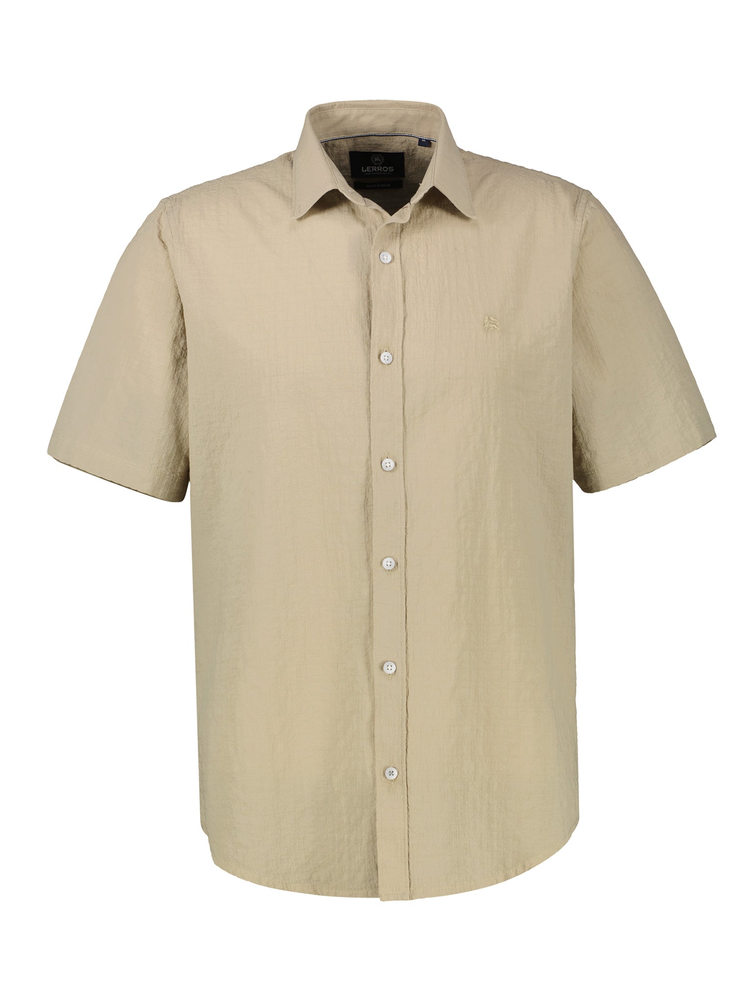 Lerros Herren Hemden kurz Gravel Beige