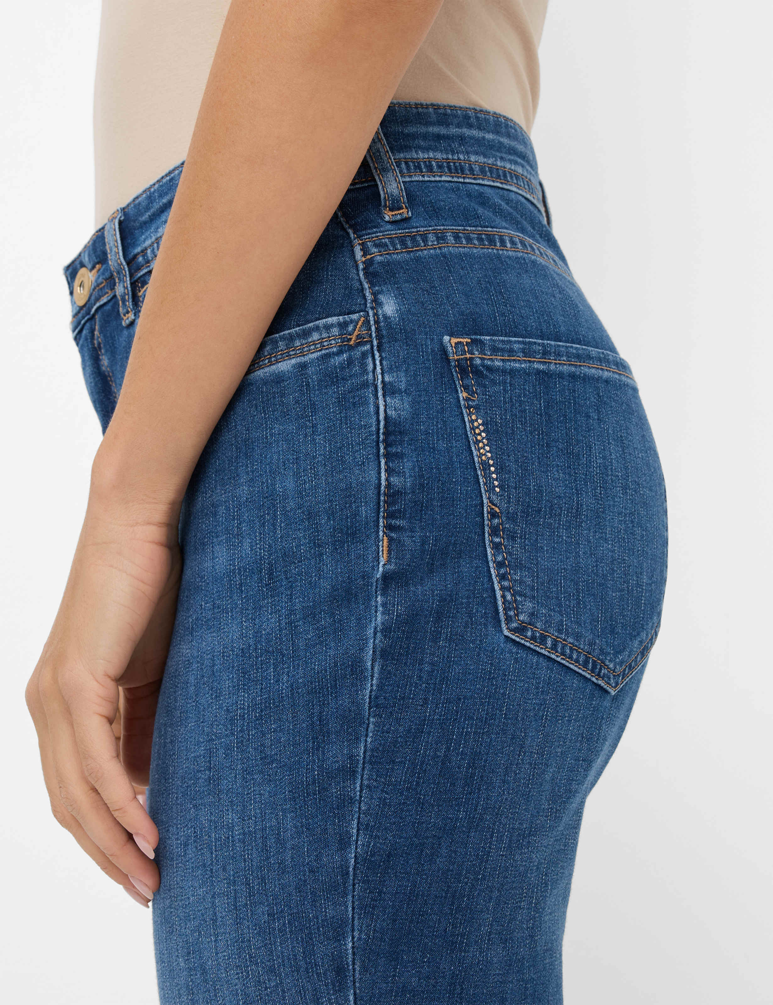 Brax Damen Jeans Used Stone Blue
