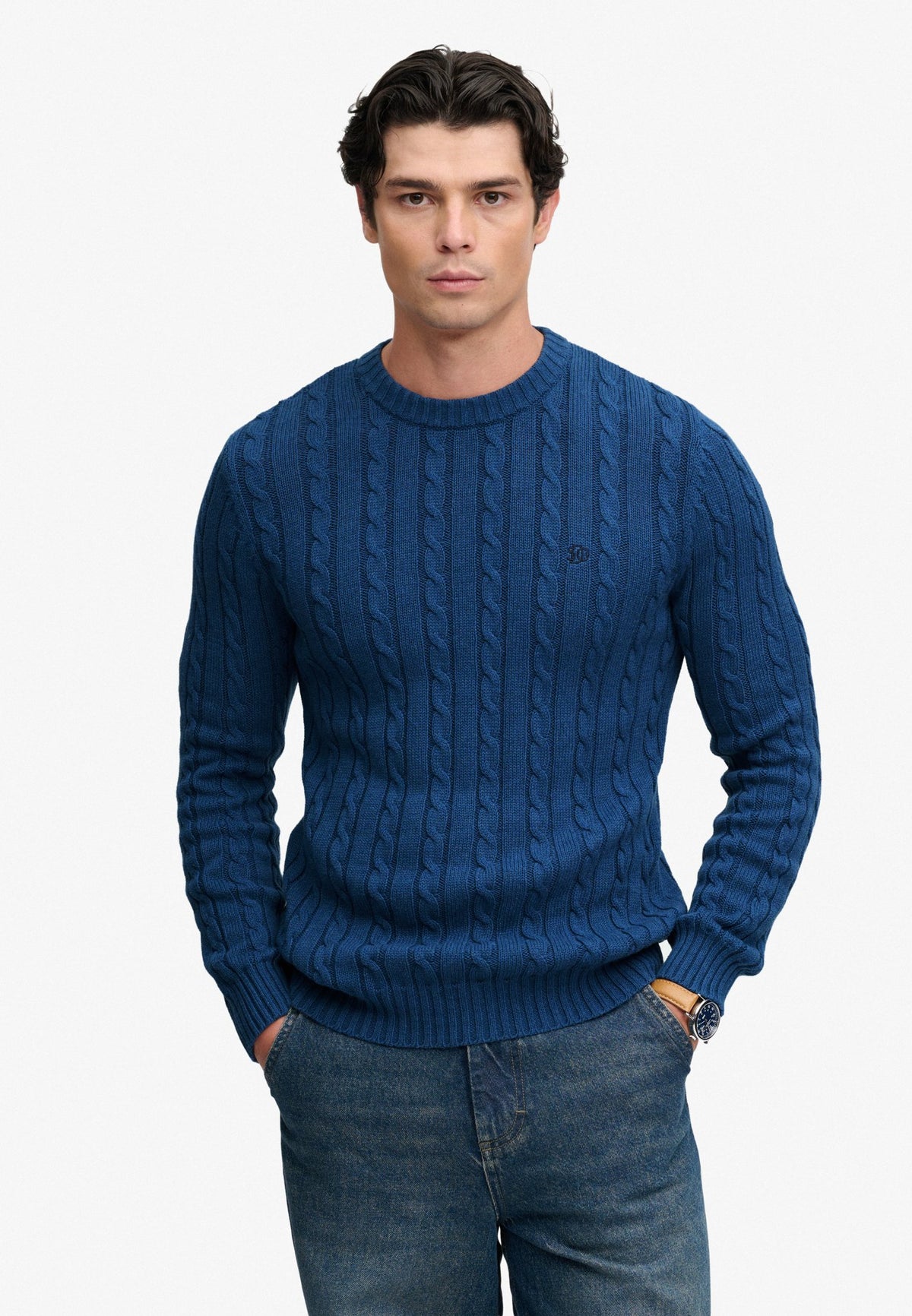Superdry Herren Strickjacken Lw Sea Blue Ca