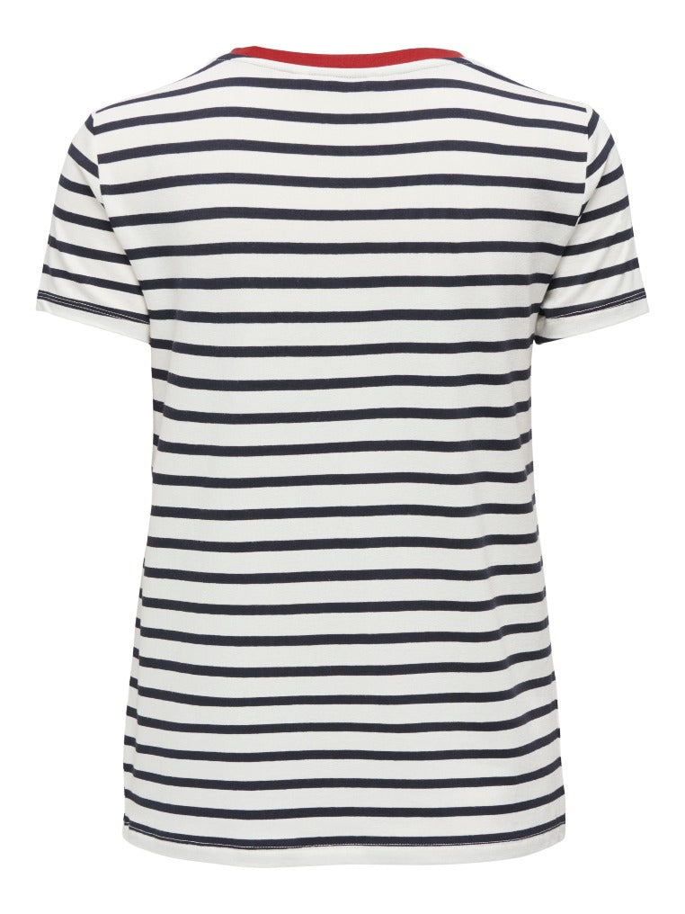 only Damen T-Shirts Cloud Dancer/Ni