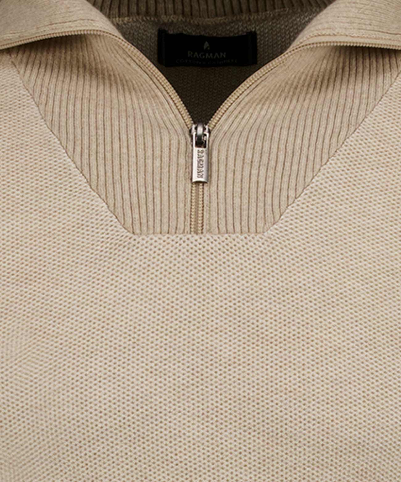 Ragman Herren Pullover Beige Mel