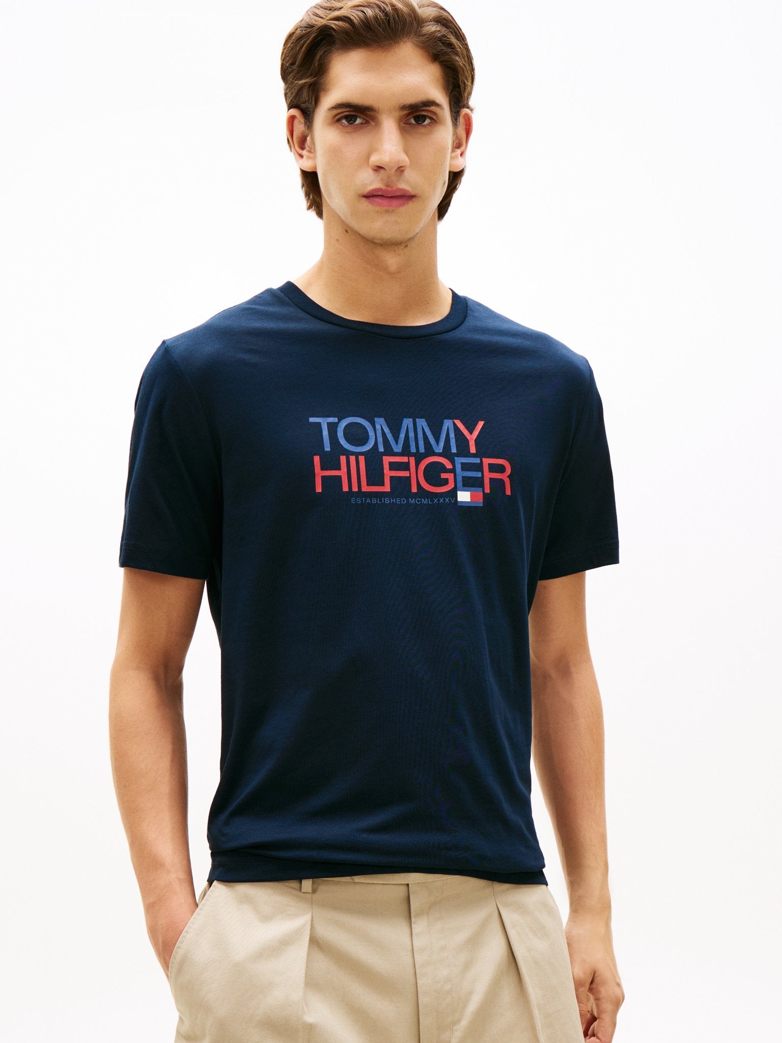 Tommy Hilfiger Herren T-Shirts kurz Dw Blue